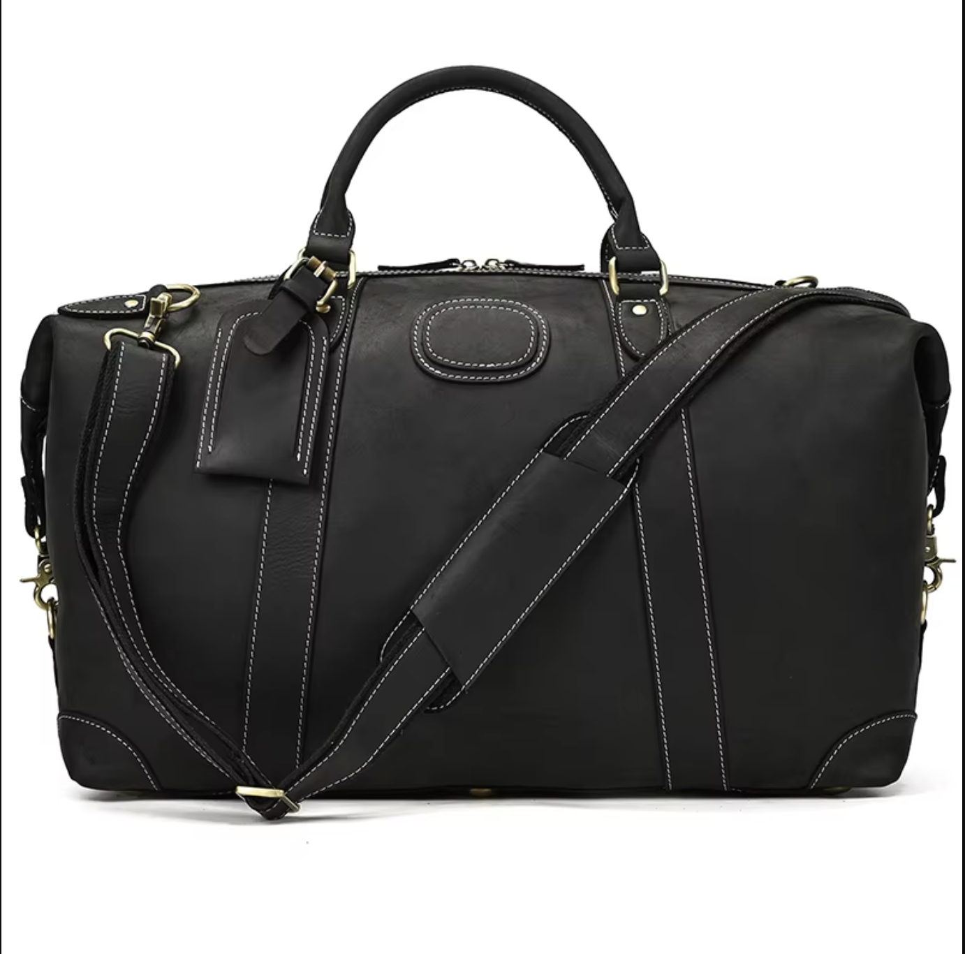 Leather Duffle Bag Travel Overnight Gym with Laptop Sleeve