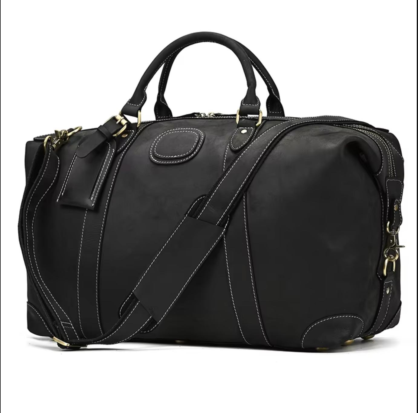 Leather Duffle Bag Travel Overnight Gym with Laptop Sleeve