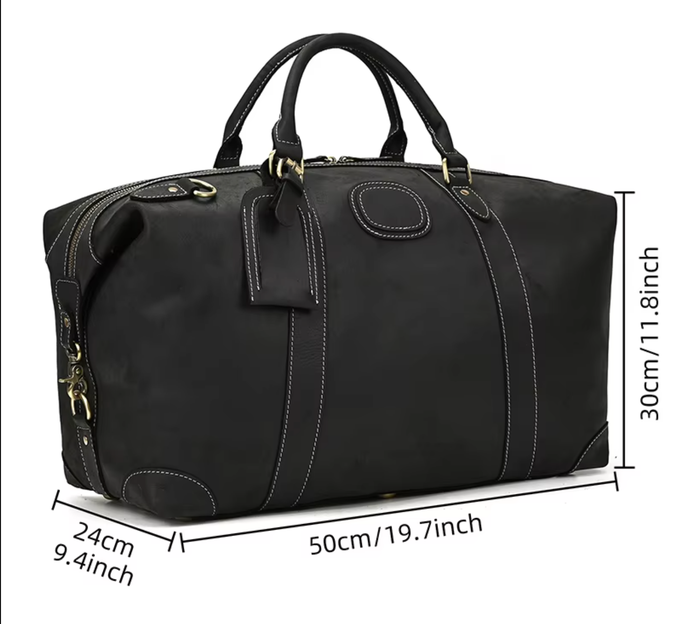 Leather Duffle Bag Travel Overnight Gym with Laptop Sleeve