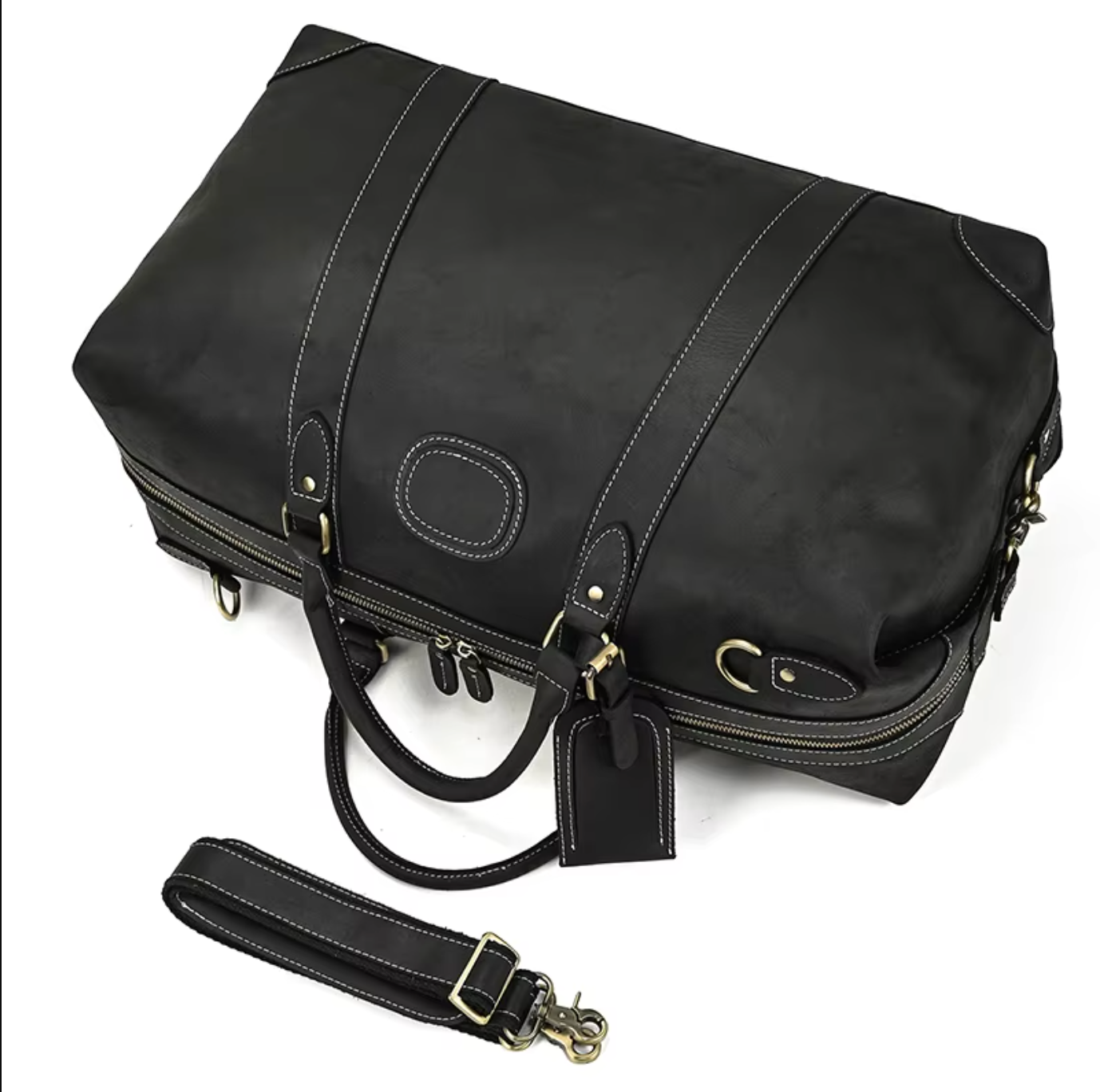 Leather Duffle Bag Travel Overnight Gym with Laptop Sleeve