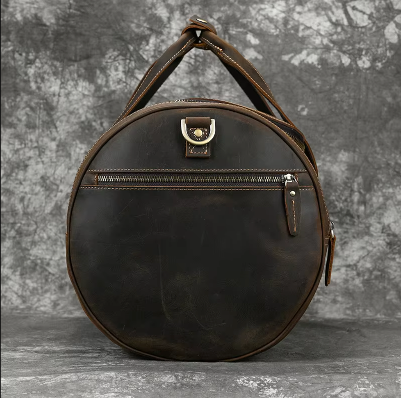 Men's Leather Duffle Bag For Travel, Overnight & Gym