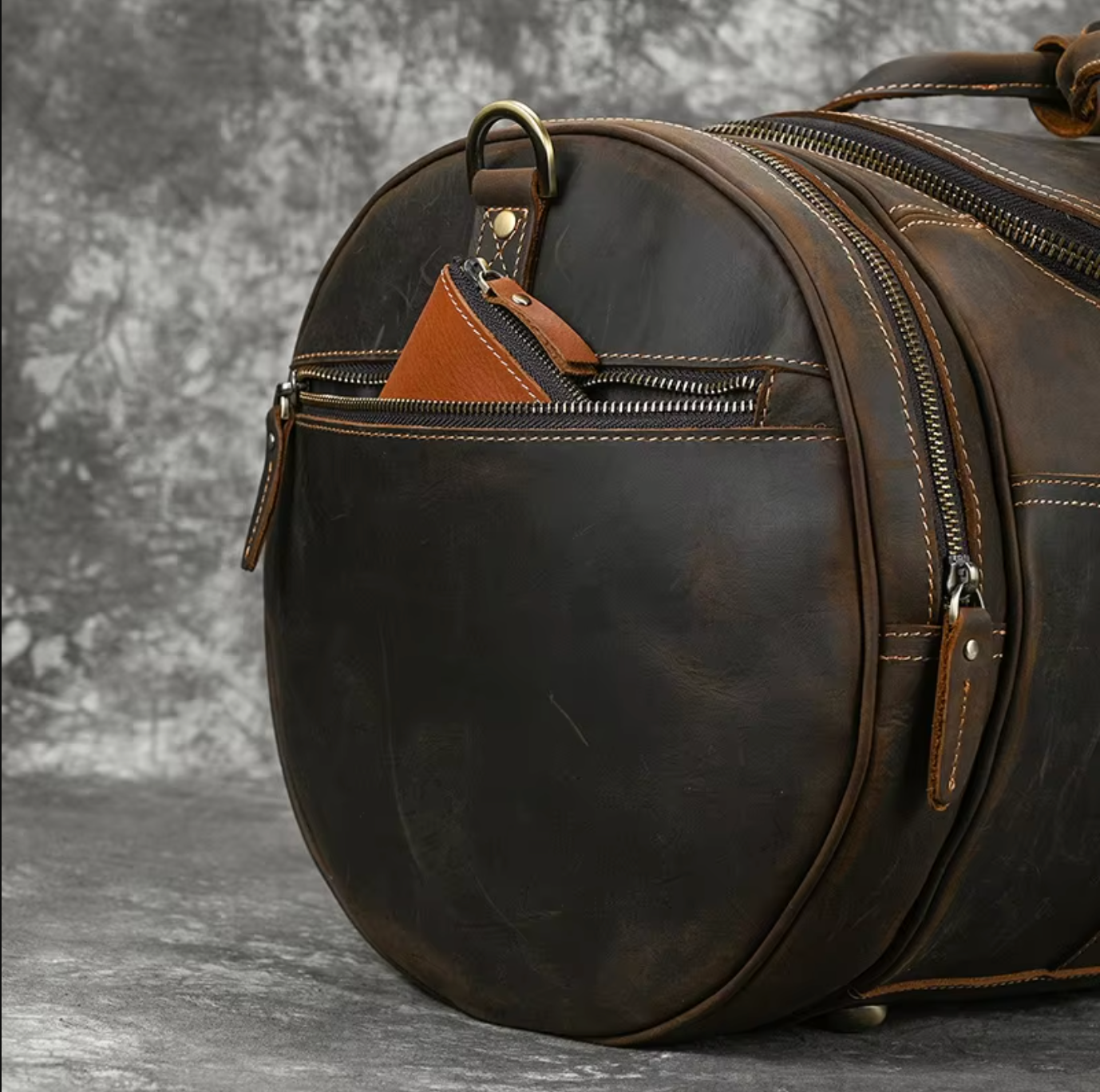 Men's Leather Duffle Bag For Travel, Overnight & Gym