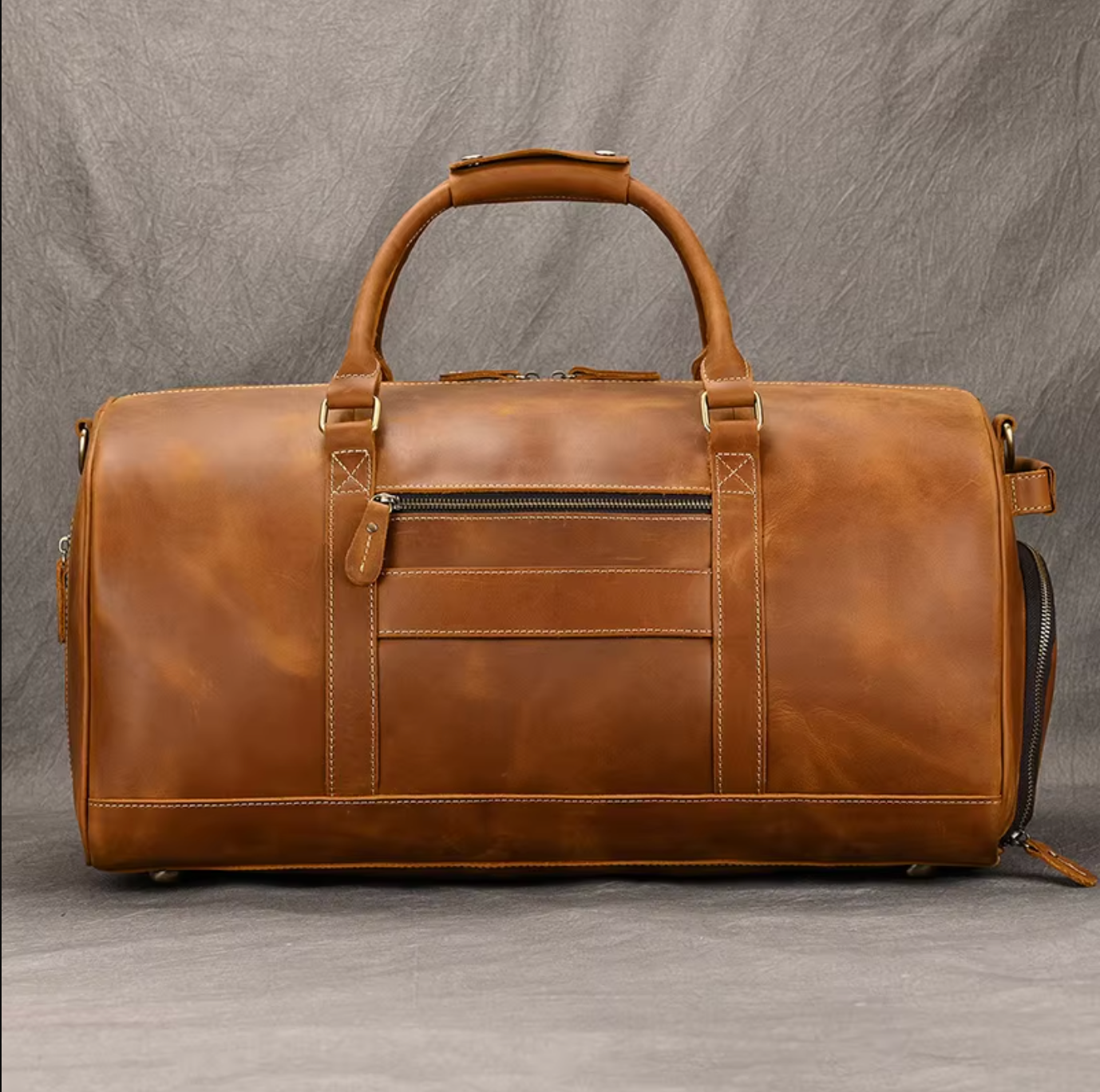 Duffle Bag aus Leder mit Schuhfach – vielseitige Herrenreisetasche für Sport, Flugreisen und Wochenendtrips.