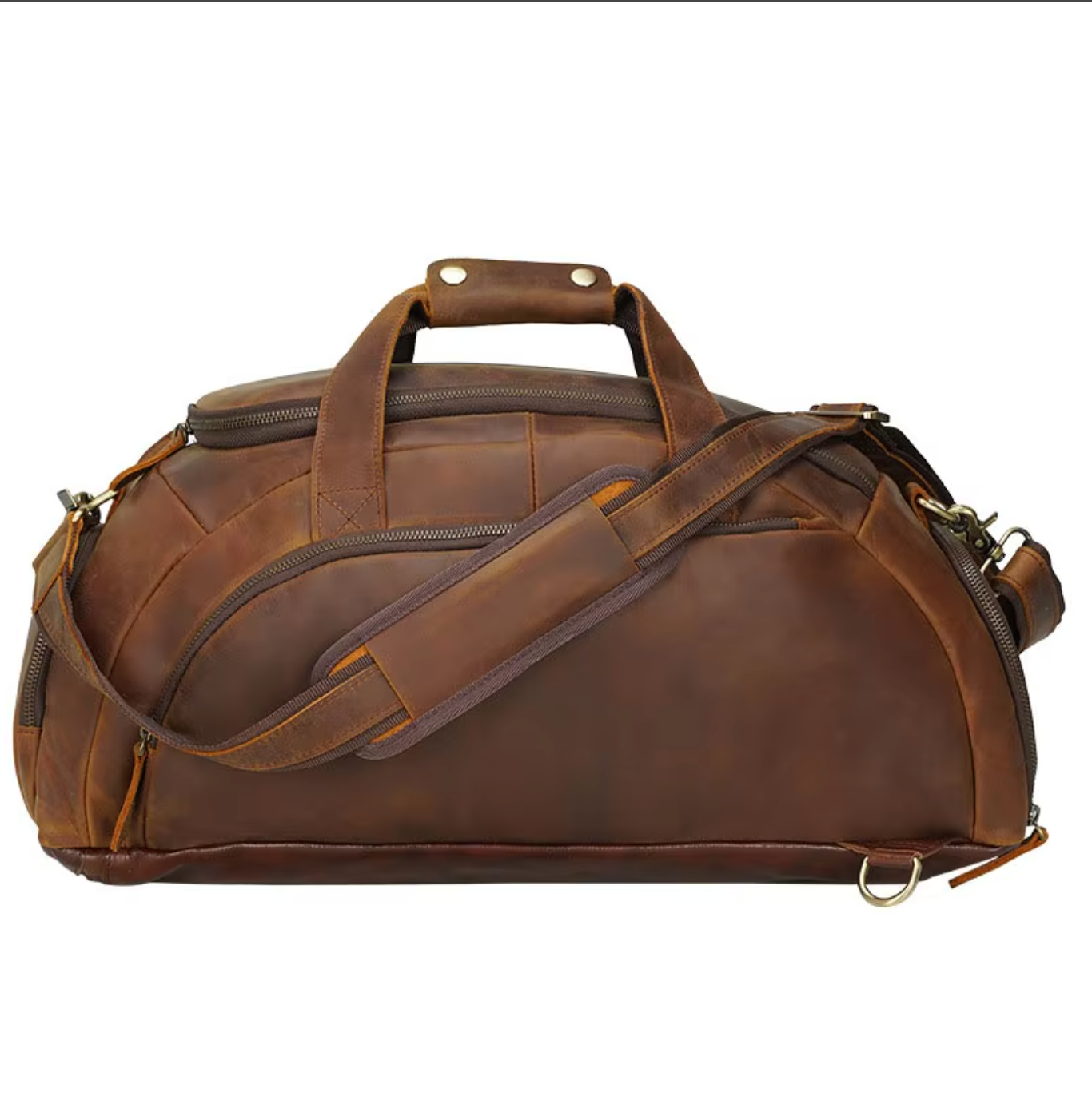 leather weekender travel handbag