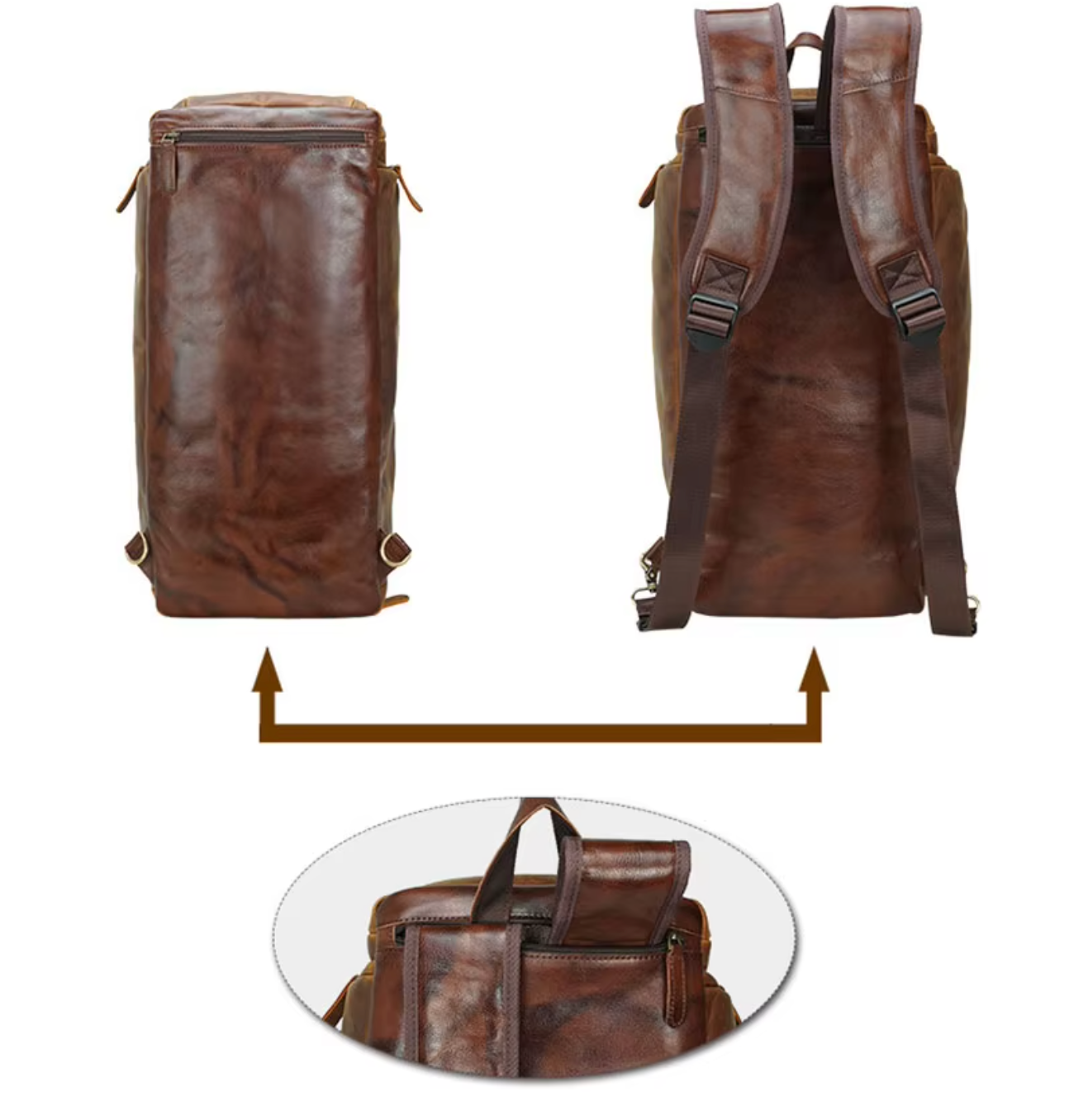leather weekender travel handbag