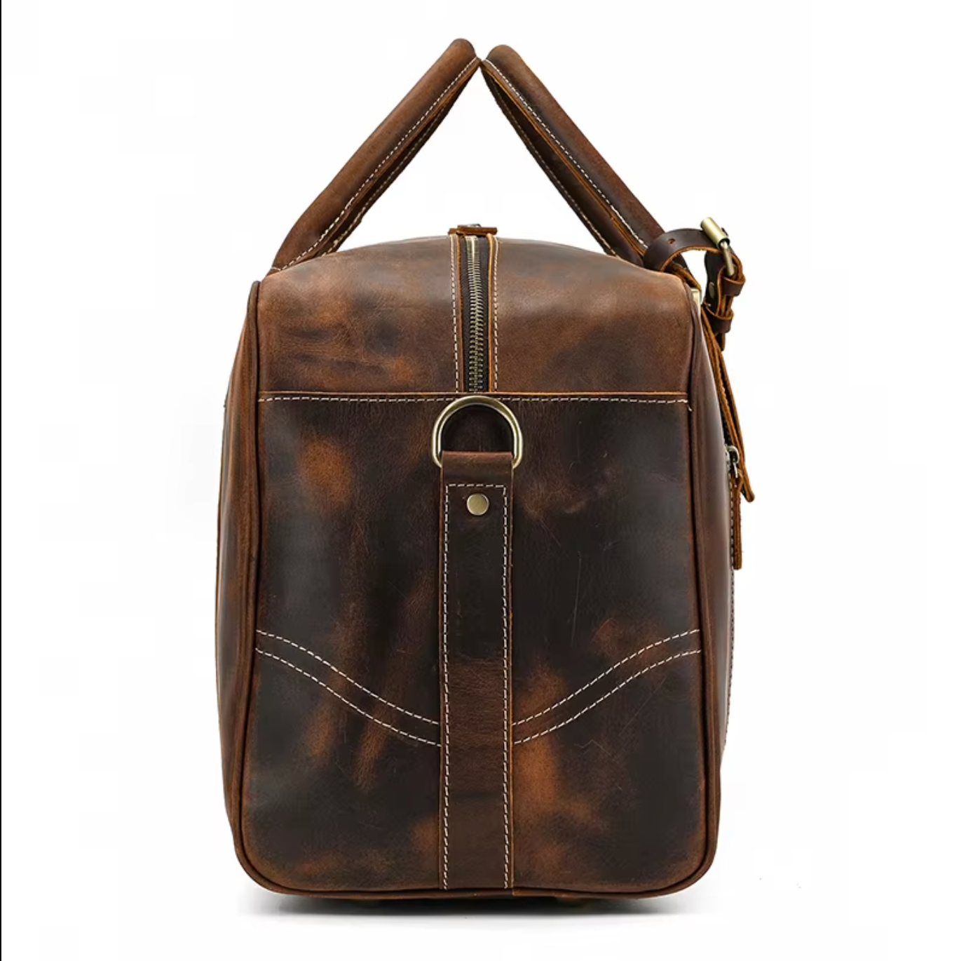 Mens Leather Duffle Weekender Bag Vintage