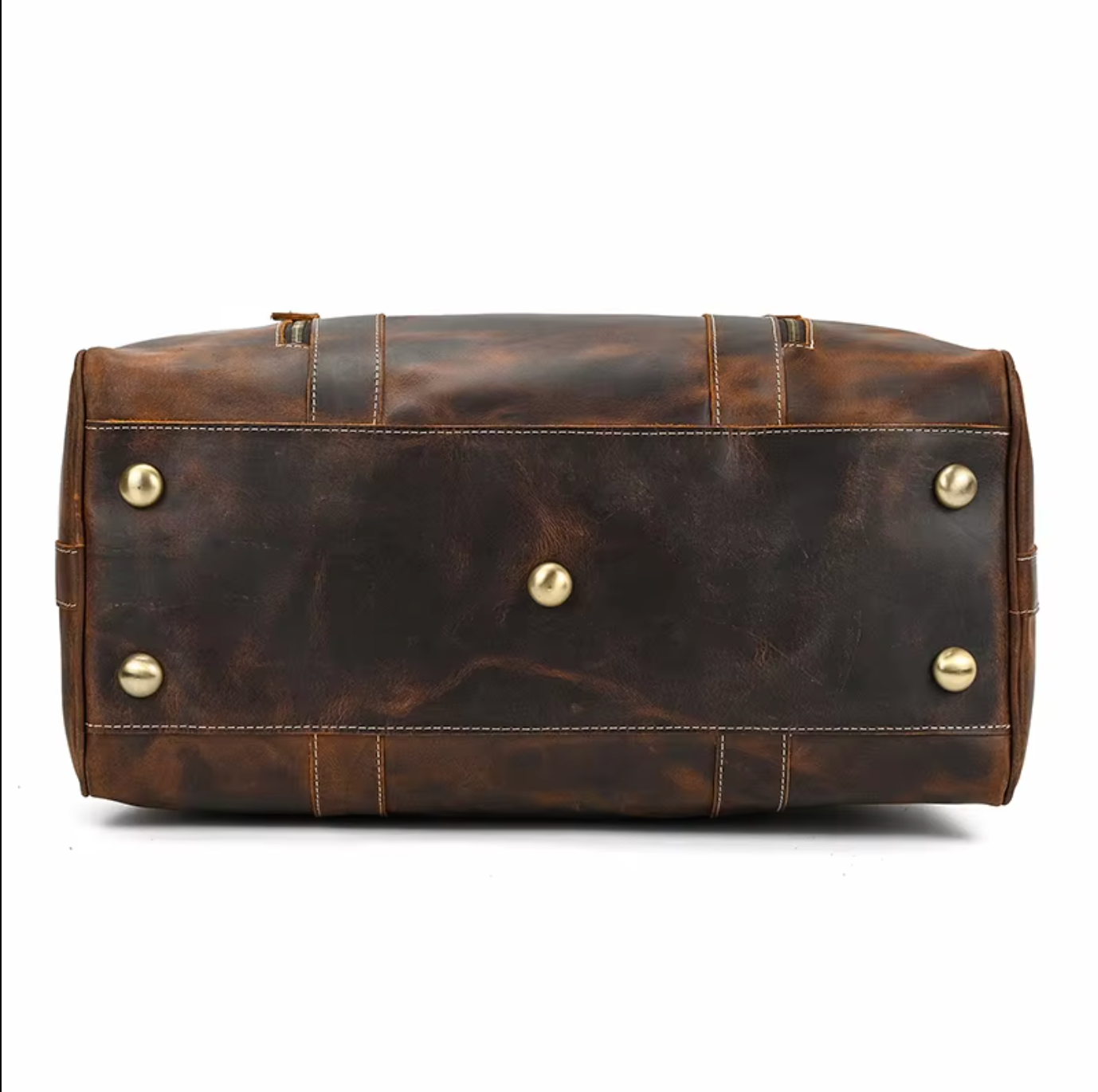 Mens Leather Duffle Weekender Bag Vintage