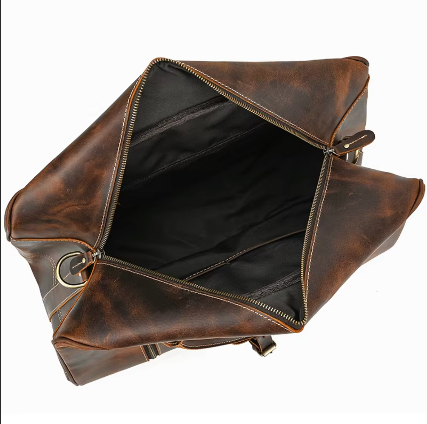 Mens Leather Duffle Weekender Bag Vintage