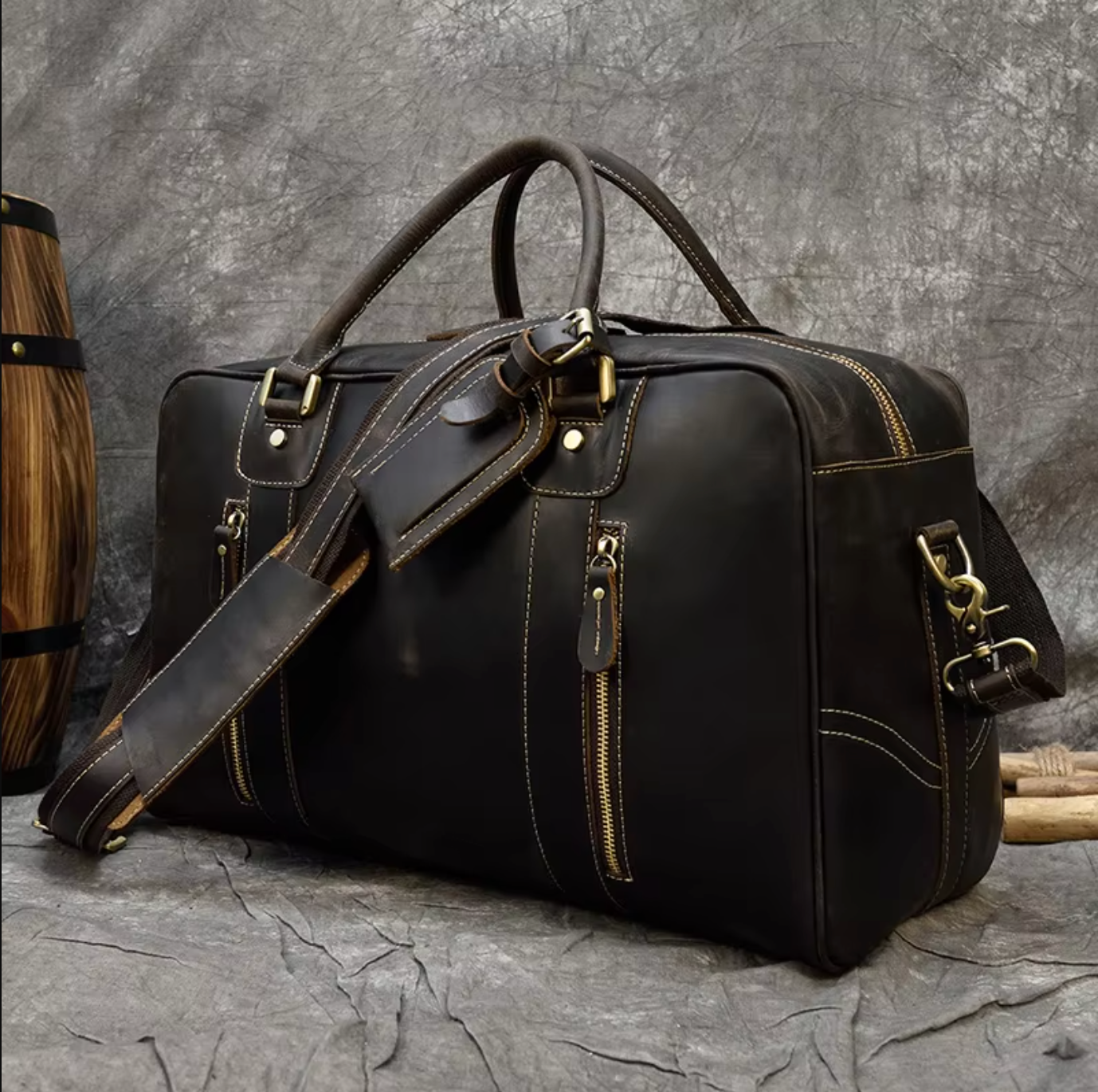 Leather Overnight Duffle Travel Bags