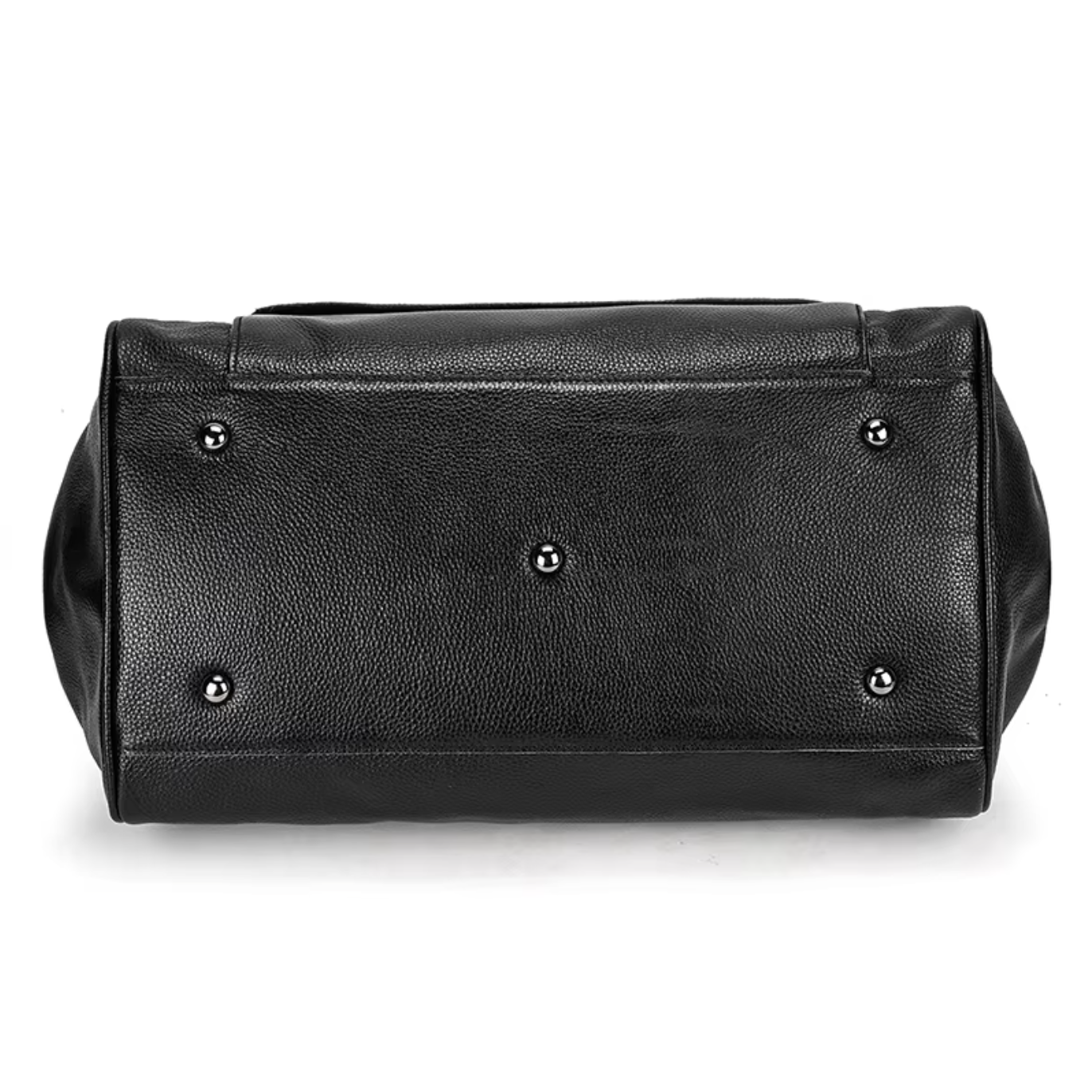 Full Grain Leather Travel Overnight Bag With Metal Buckle