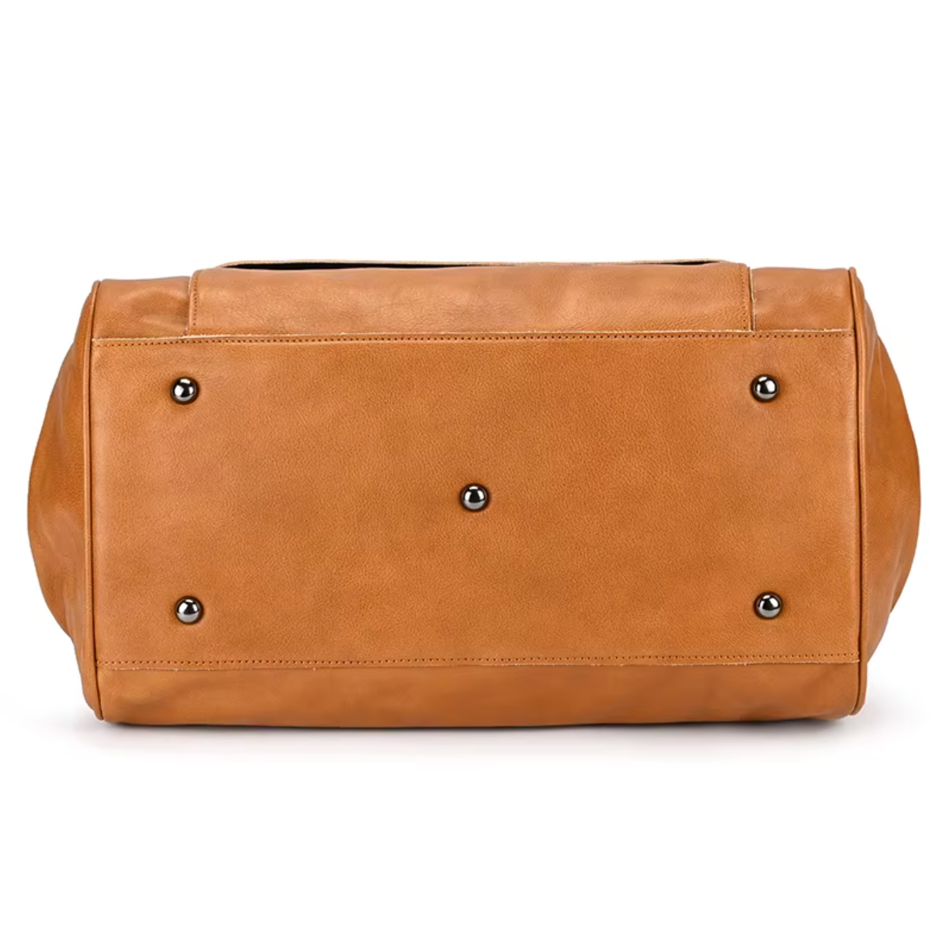 mens leather overnight bag with metal buckle