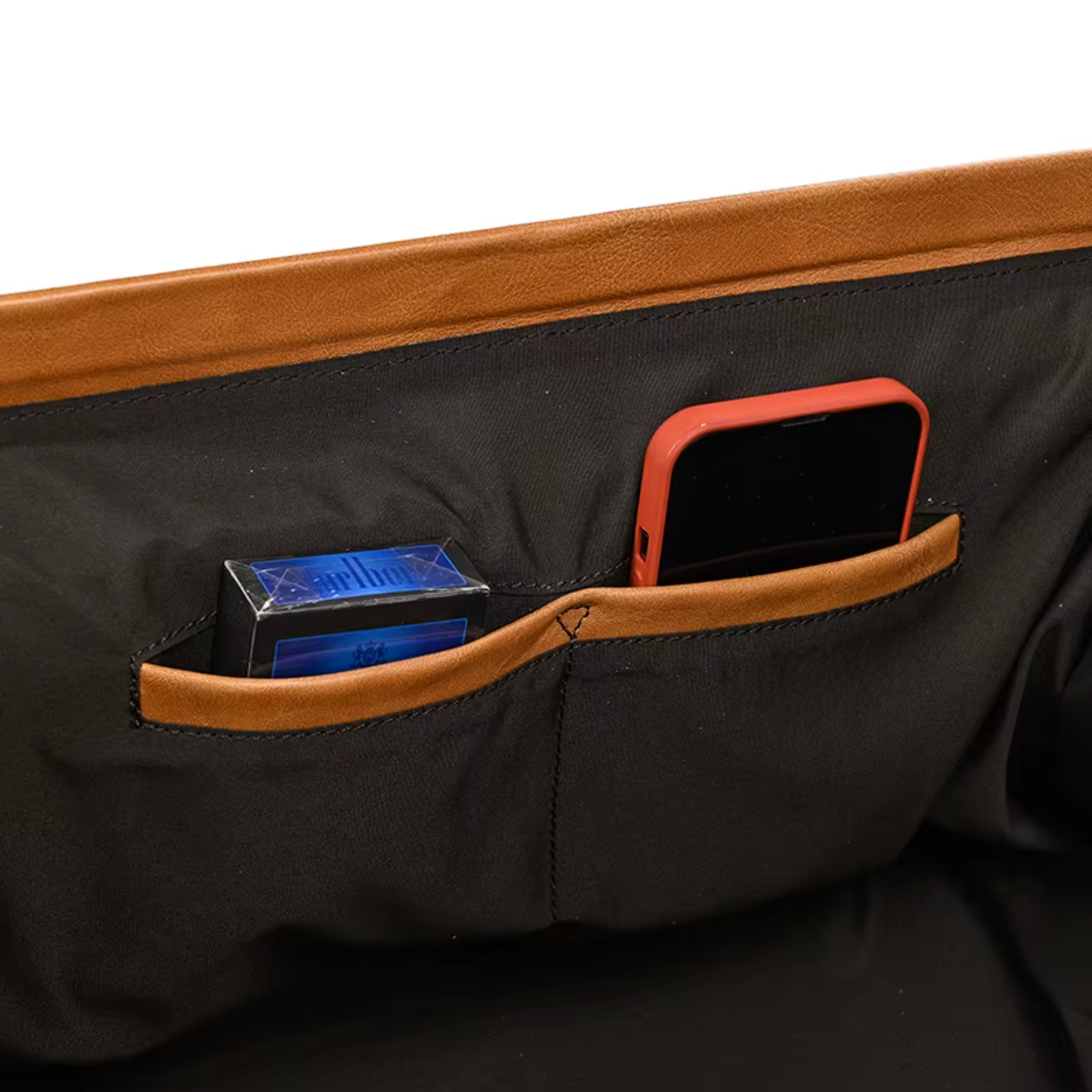 mens leather overnight bag with metal buckle