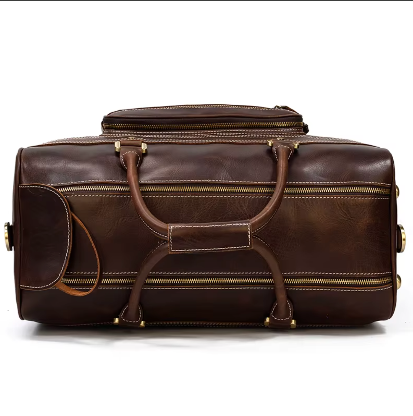 Women's leather luggage bag wheels duffle bag trolley case