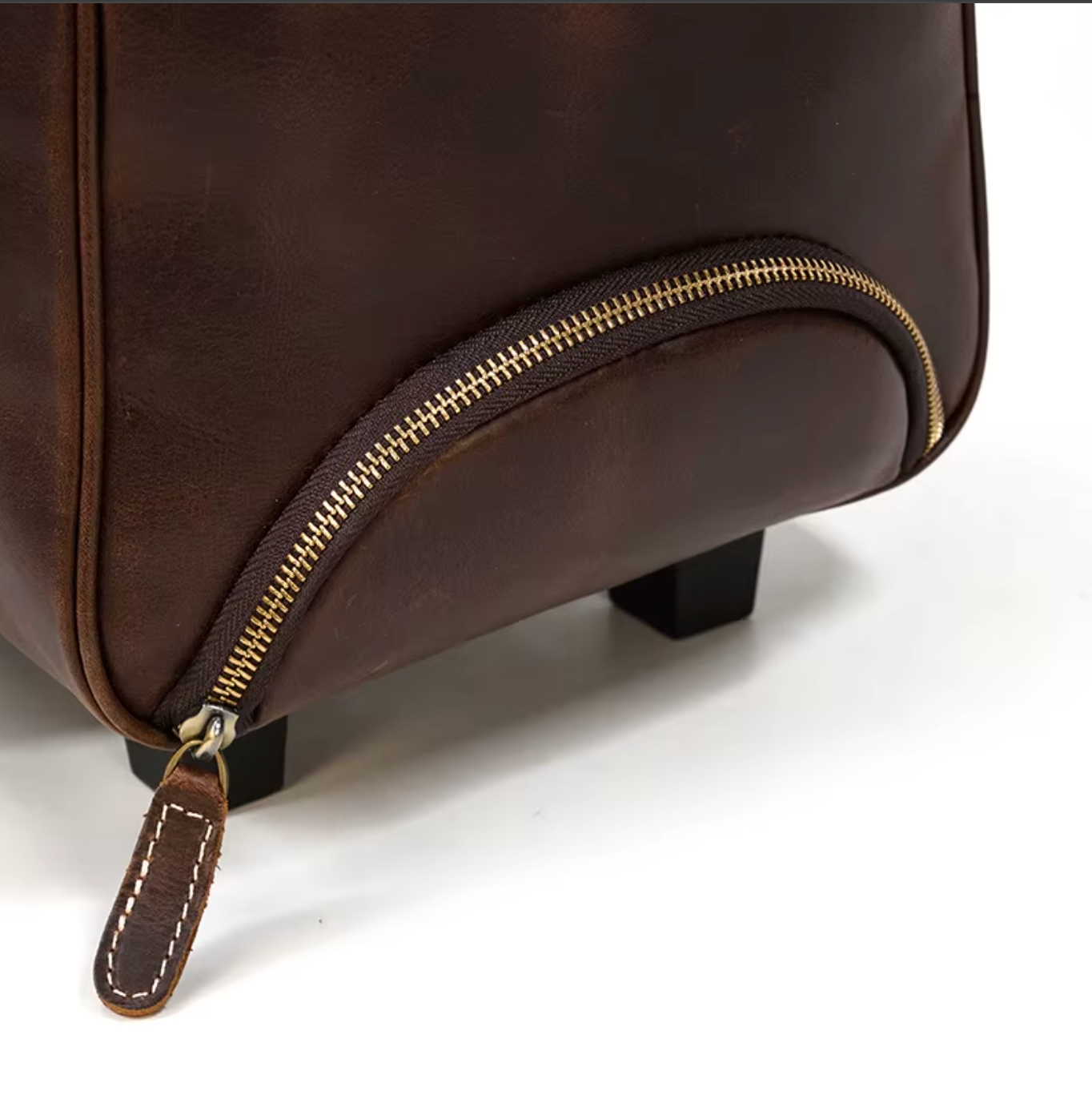 Women's leather luggage bag wheels duffle bag trolley case