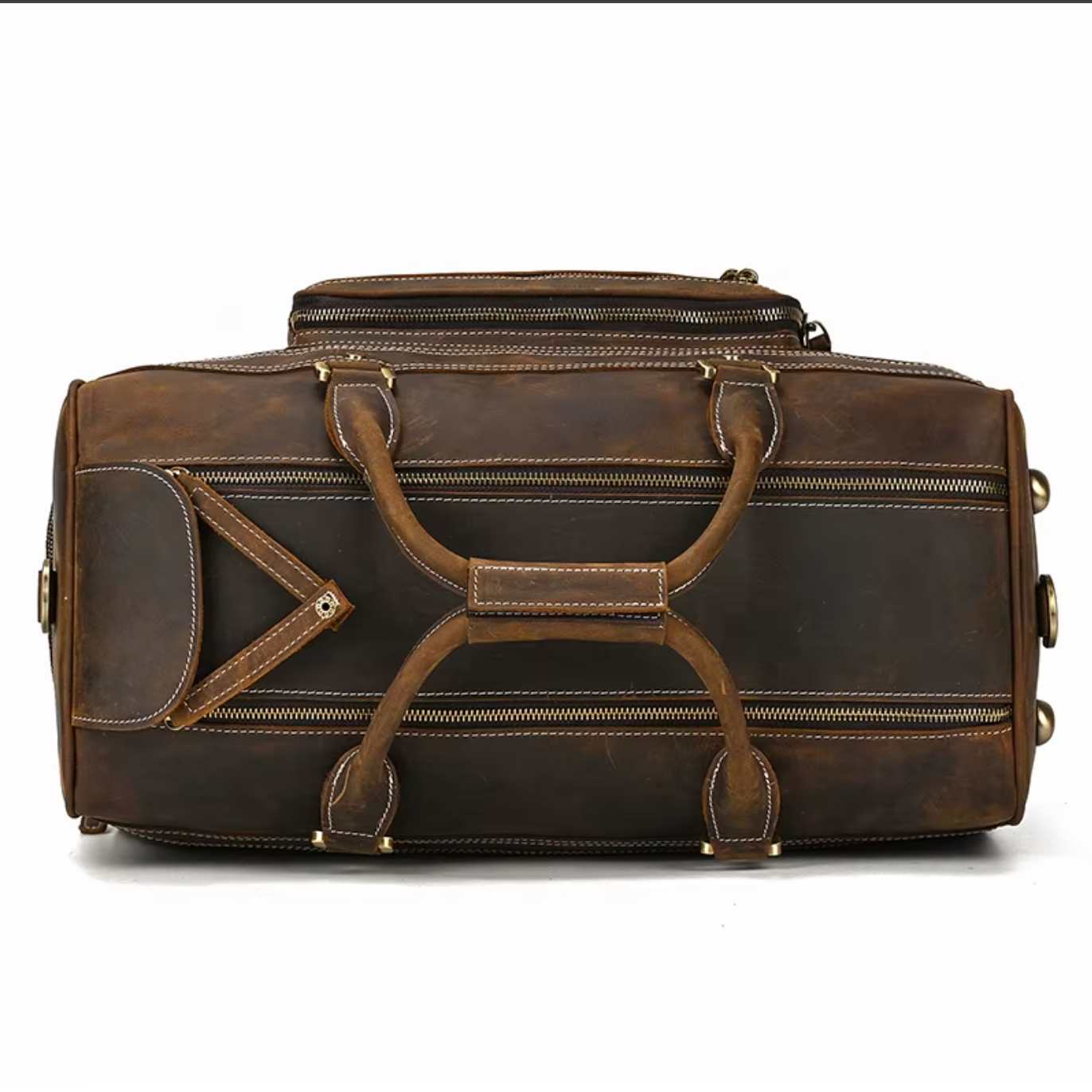 large genuine leather luggage bag wheels trolley case