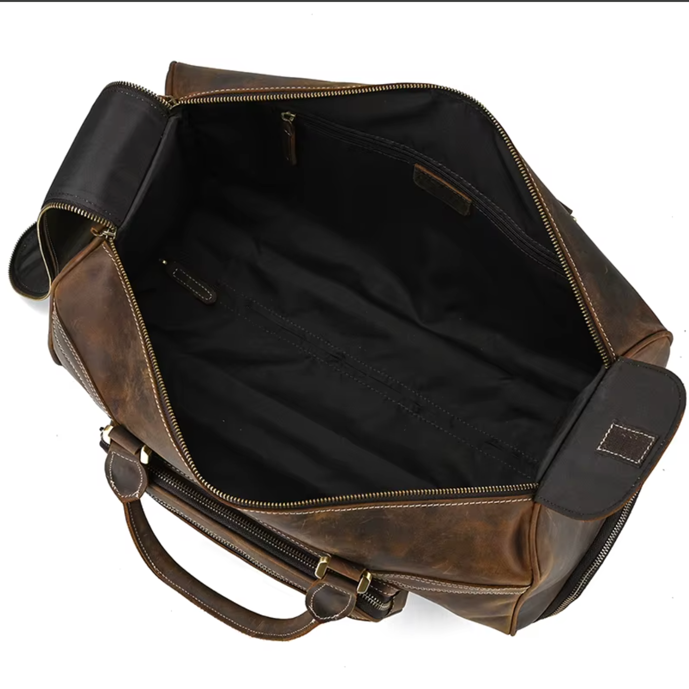 large genuine leather luggage bag wheels trolley case