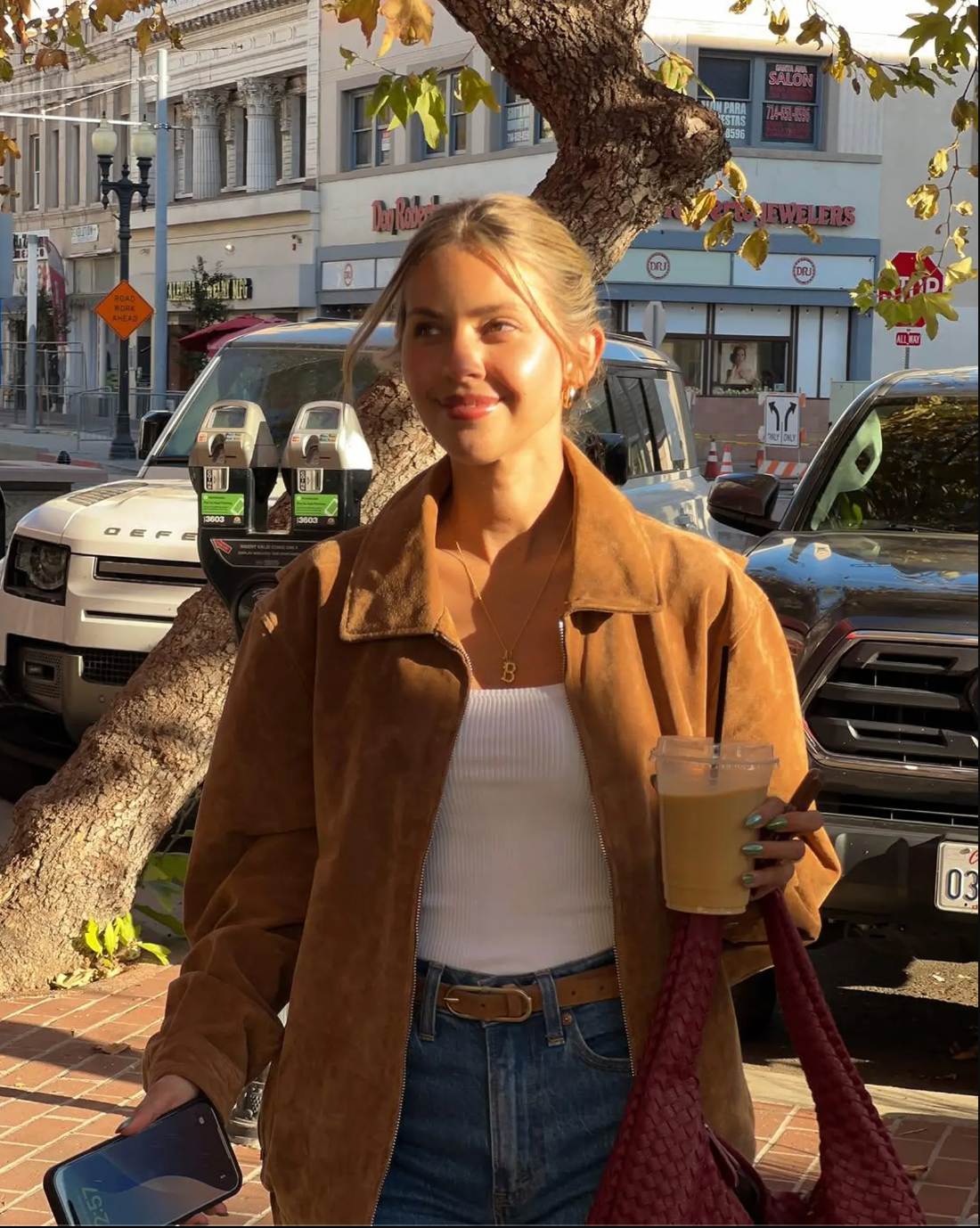 Oversized women suede leather jacket.
