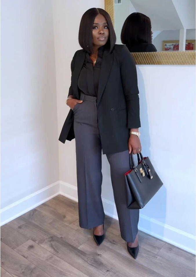 High waist wide leg dress pants for women