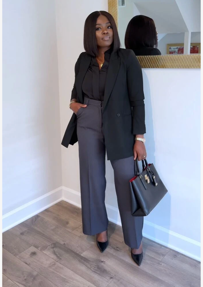 High waist wide leg dress pants for women