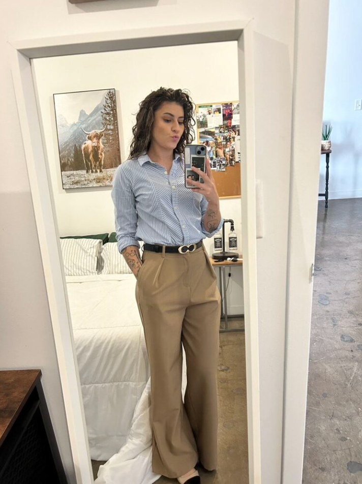 High waist wide leg dress pants for women