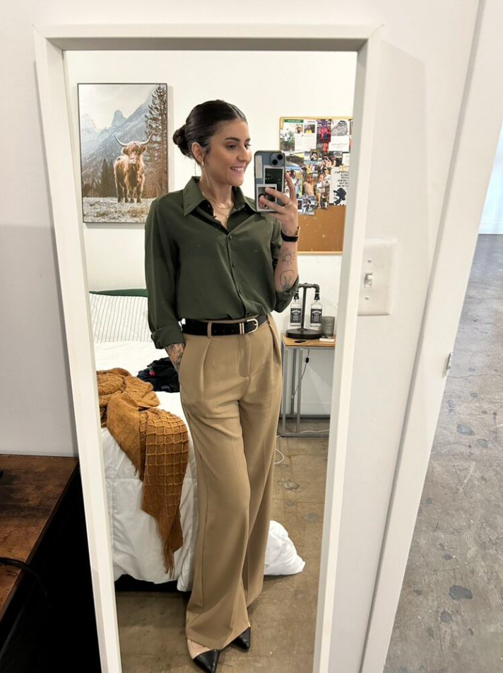 High waist wide leg dress pants for women