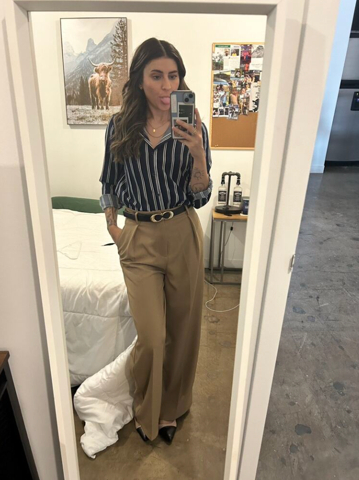 High waist wide leg dress pants for women