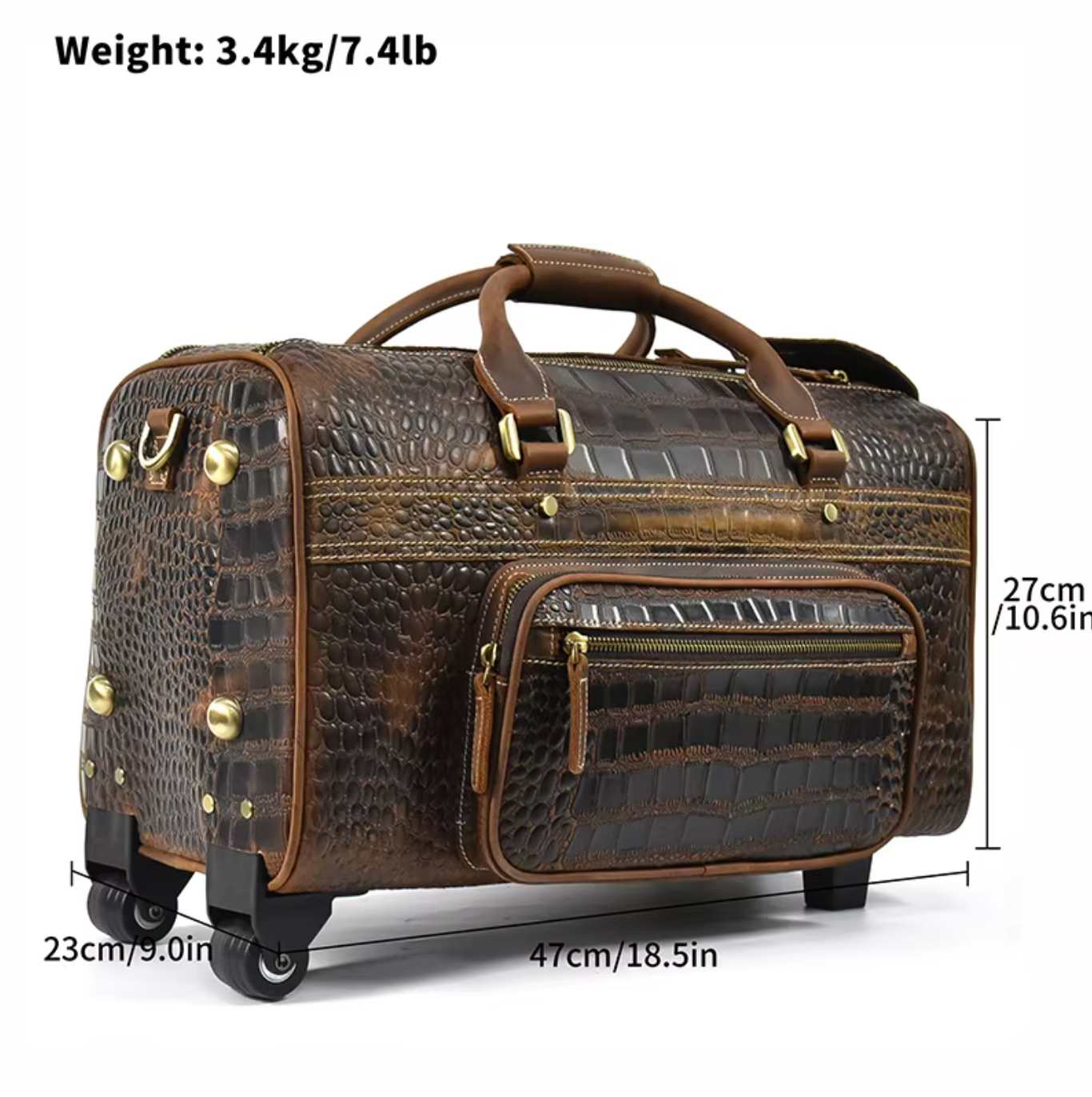 Leather Airport Travel Duffle Bag