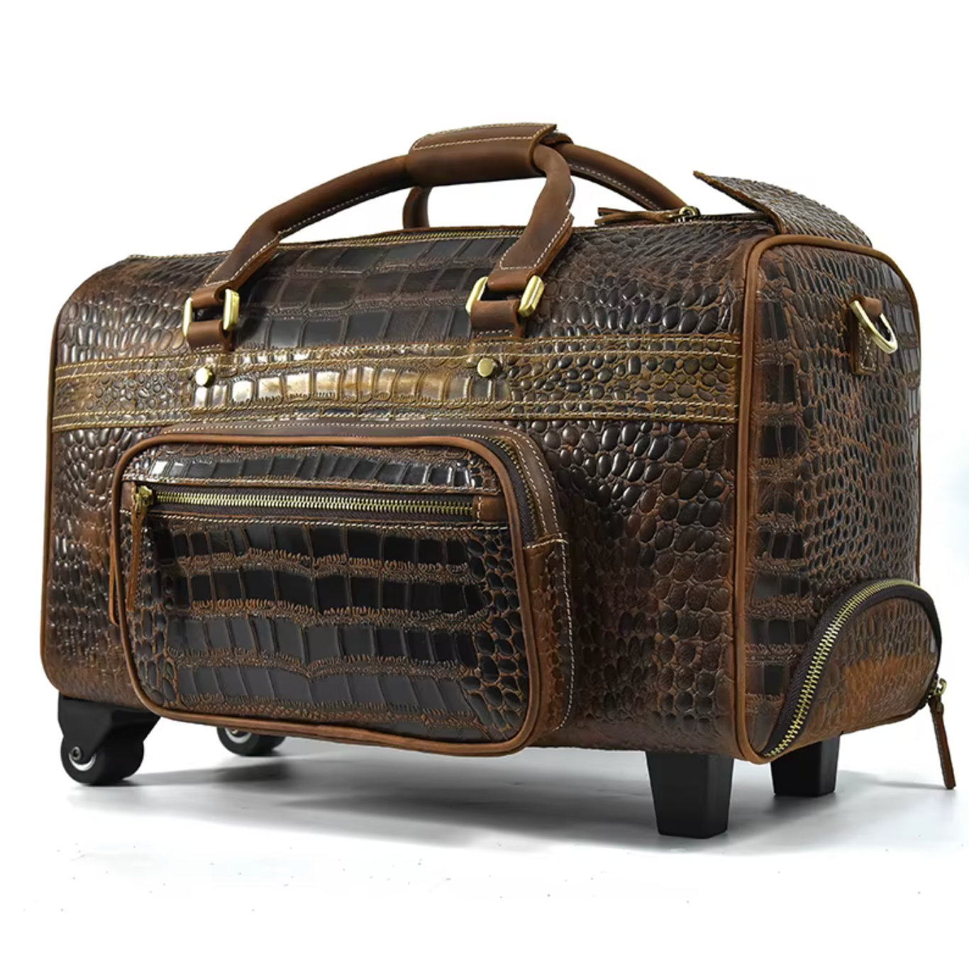 Leather Airport Travel Duffle Bag