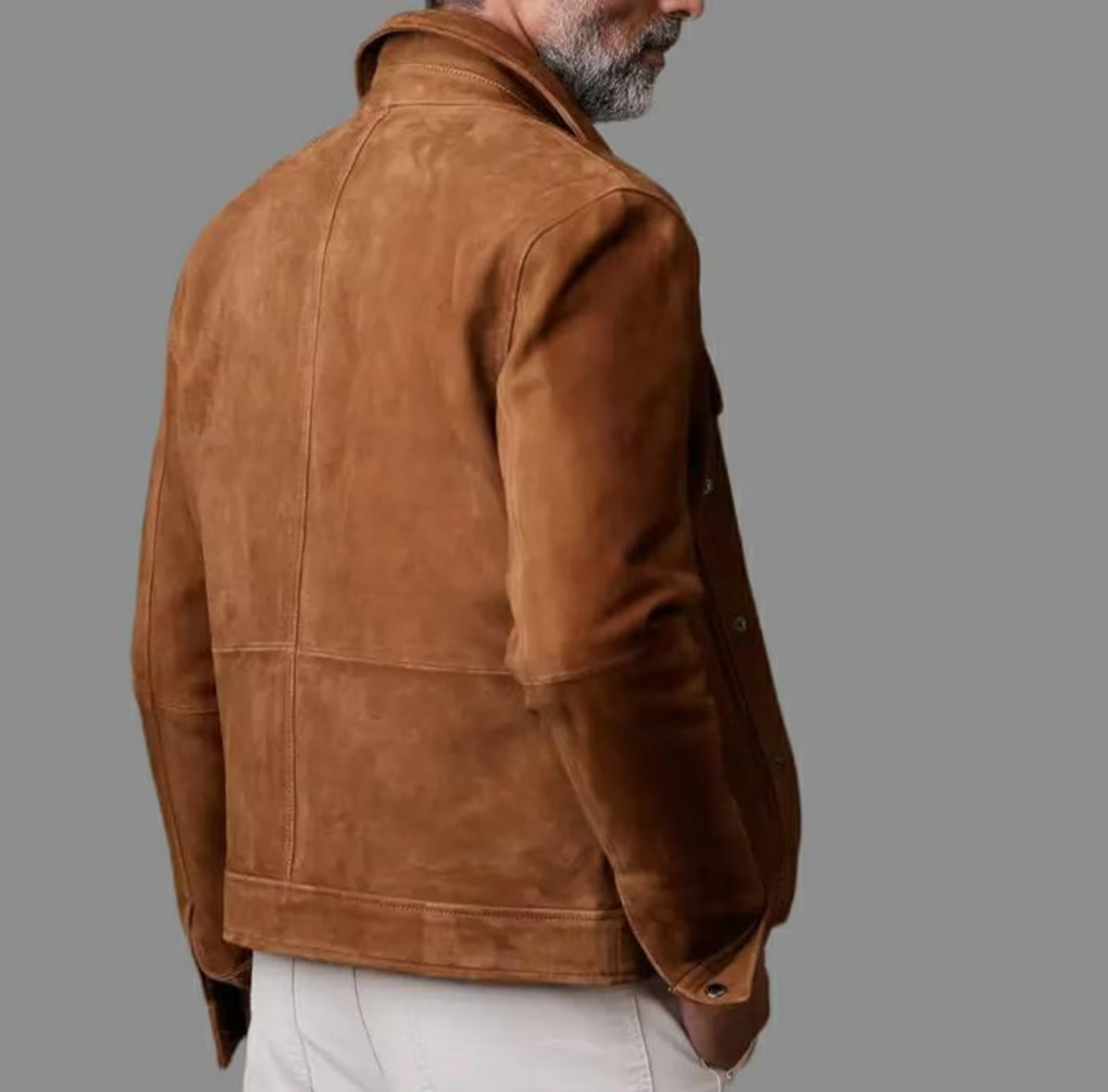 Men Suede Moto Biker Jacket
