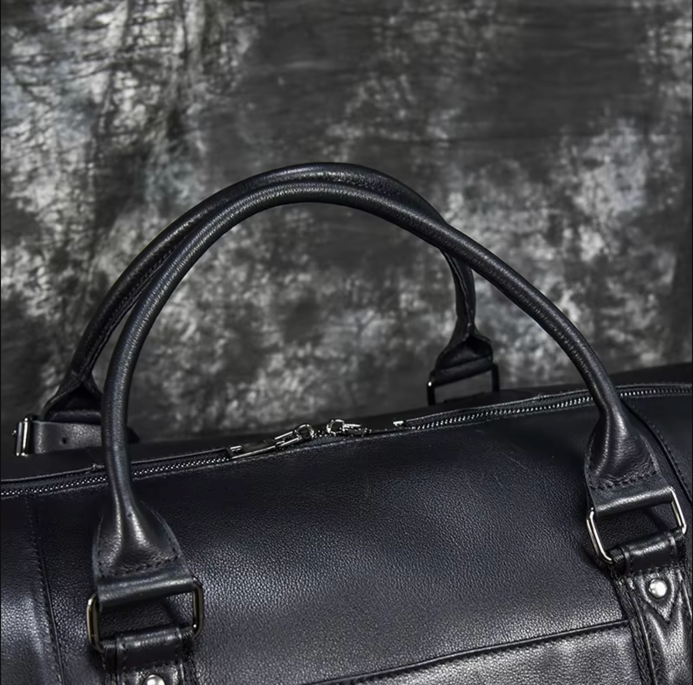 large leather travel weekender duffle bag