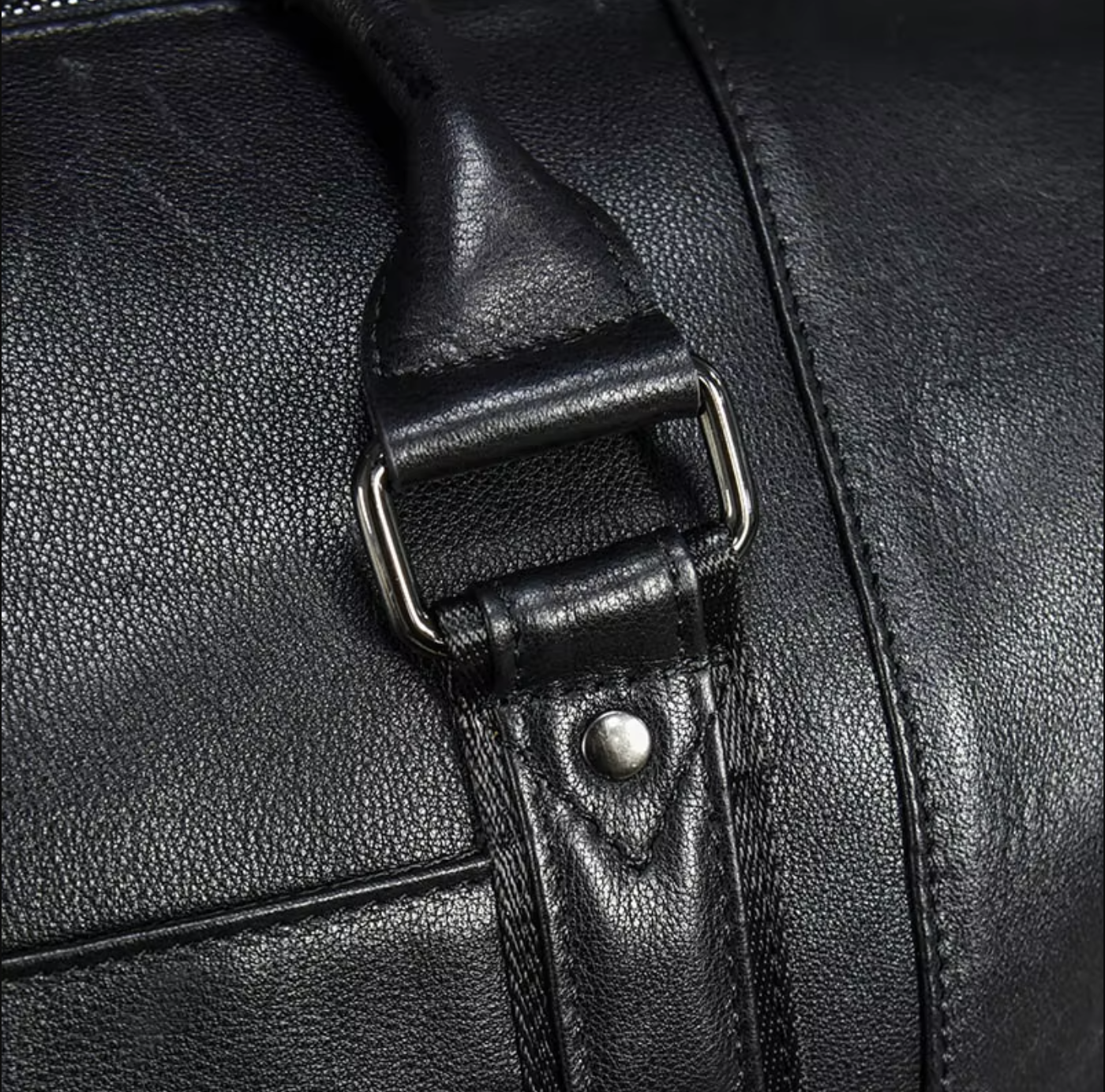 large leather travel weekender duffle bag
