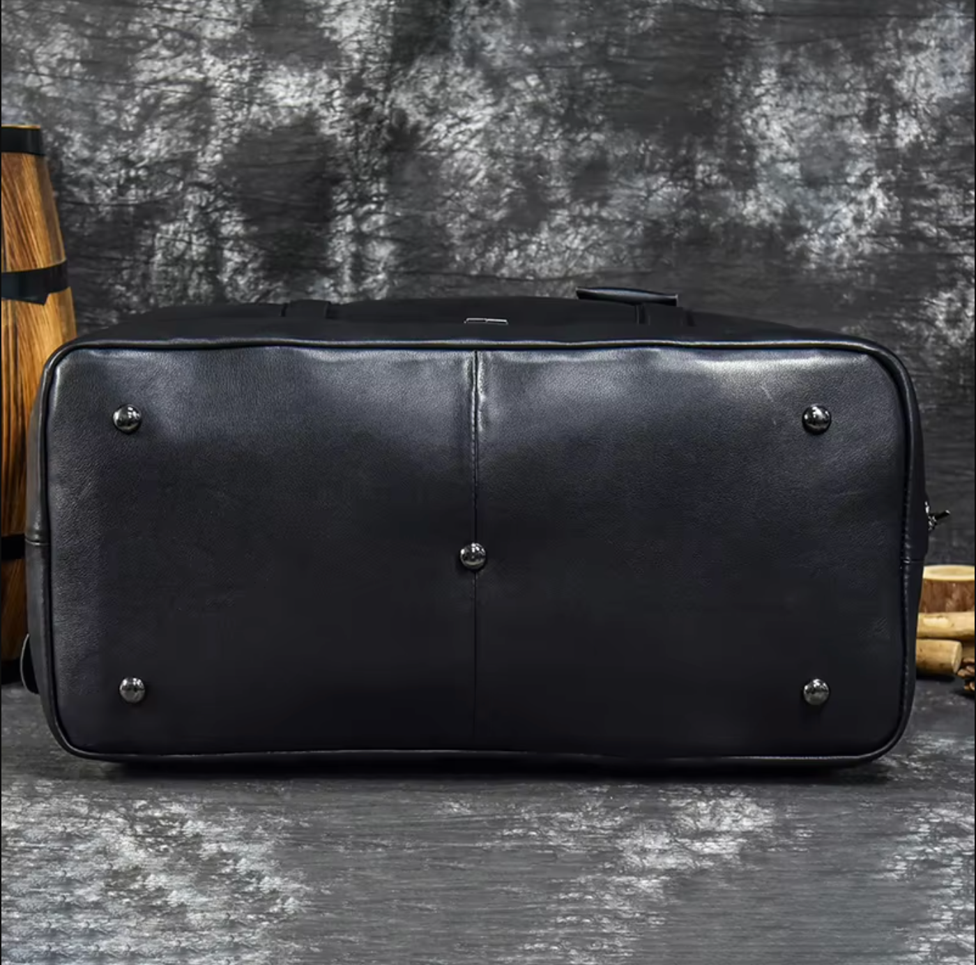 large leather travel weekender duffle bag
