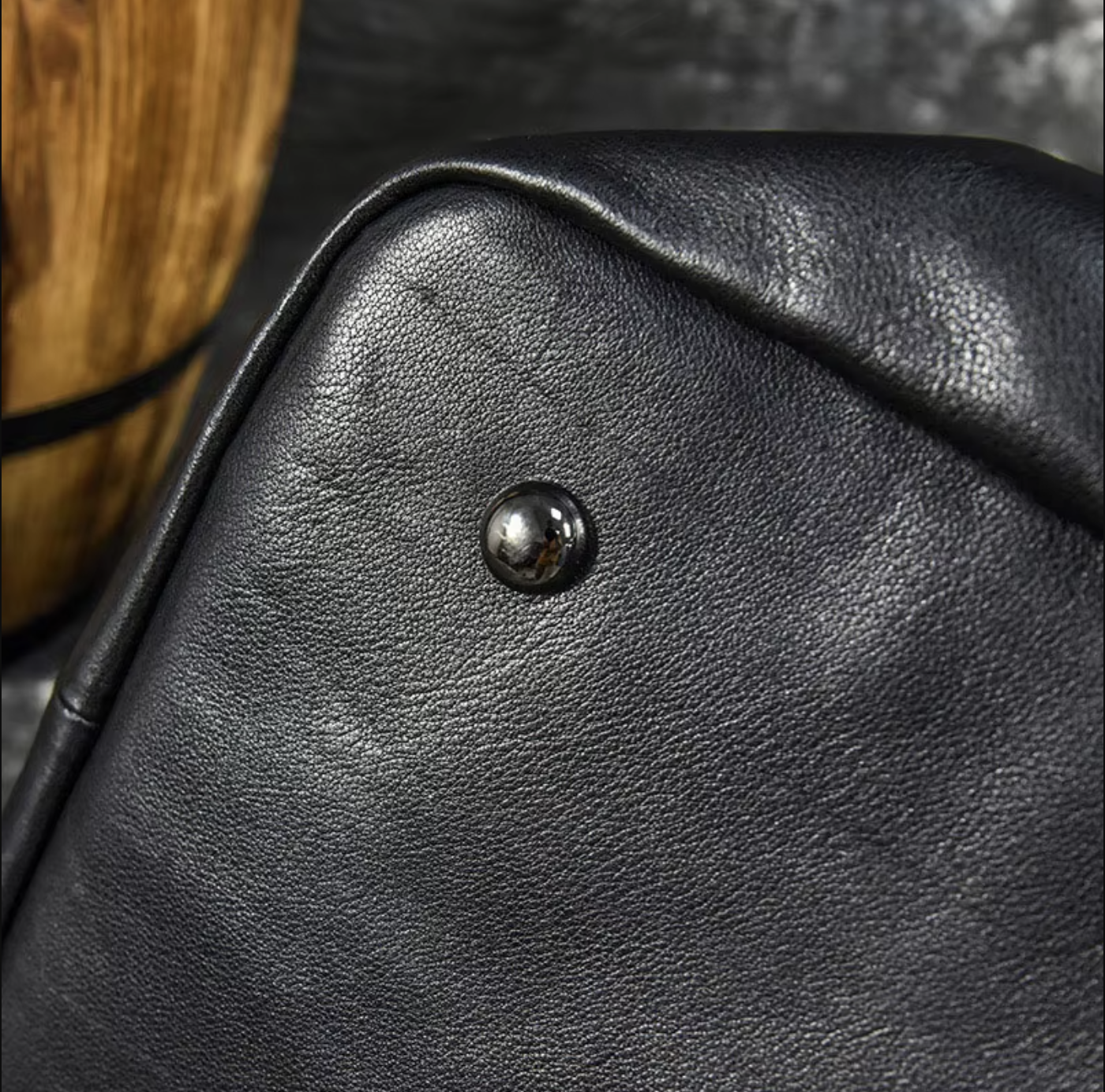 large leather travel weekender duffle bag