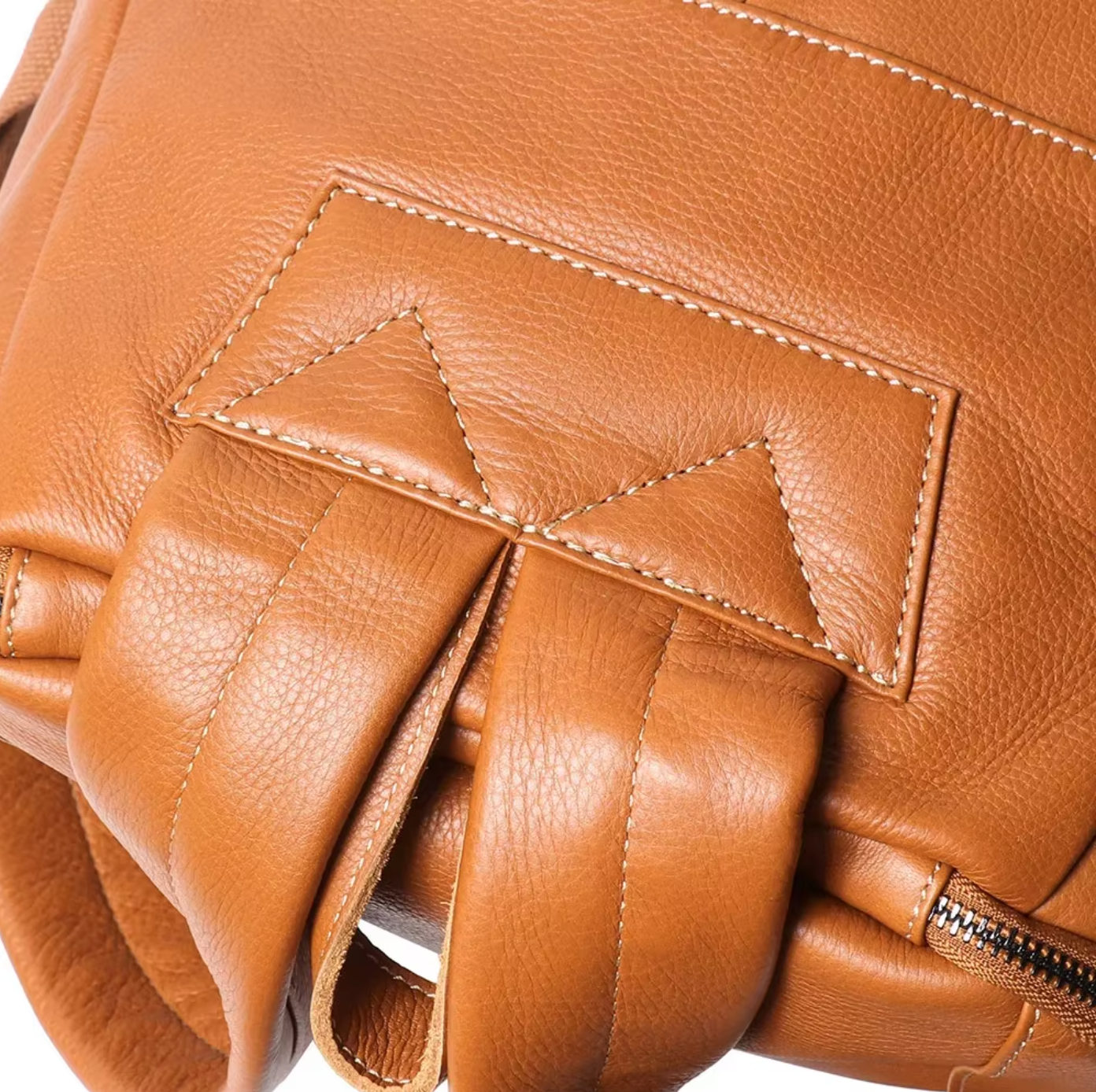 large leather backpack travel and hiking