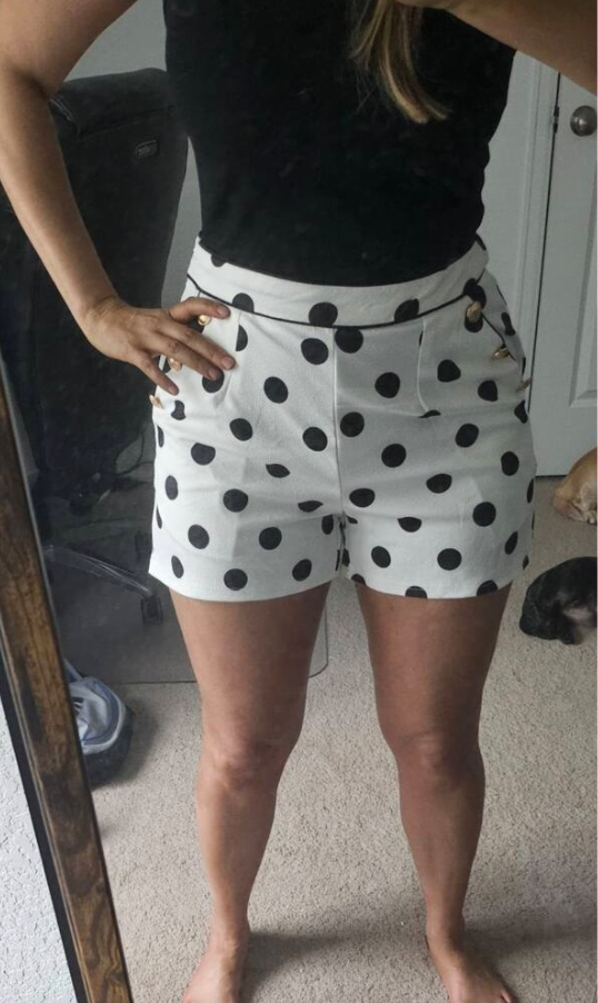 Women's High Waist Polka Dot Summer Shorts