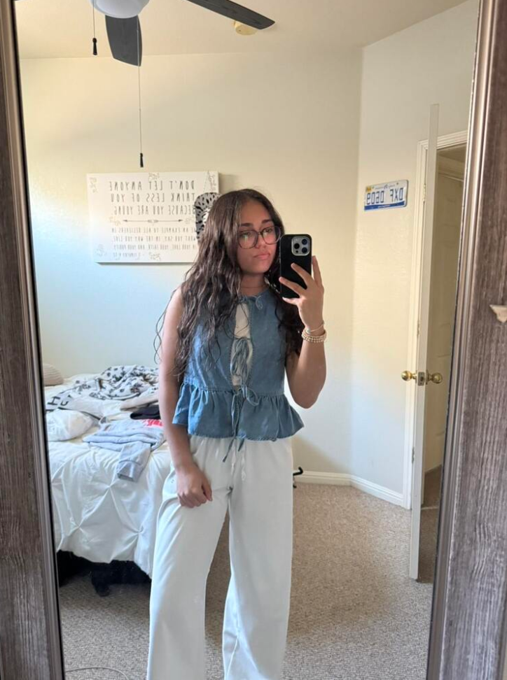Sleeveless Lace-Up Denim Top