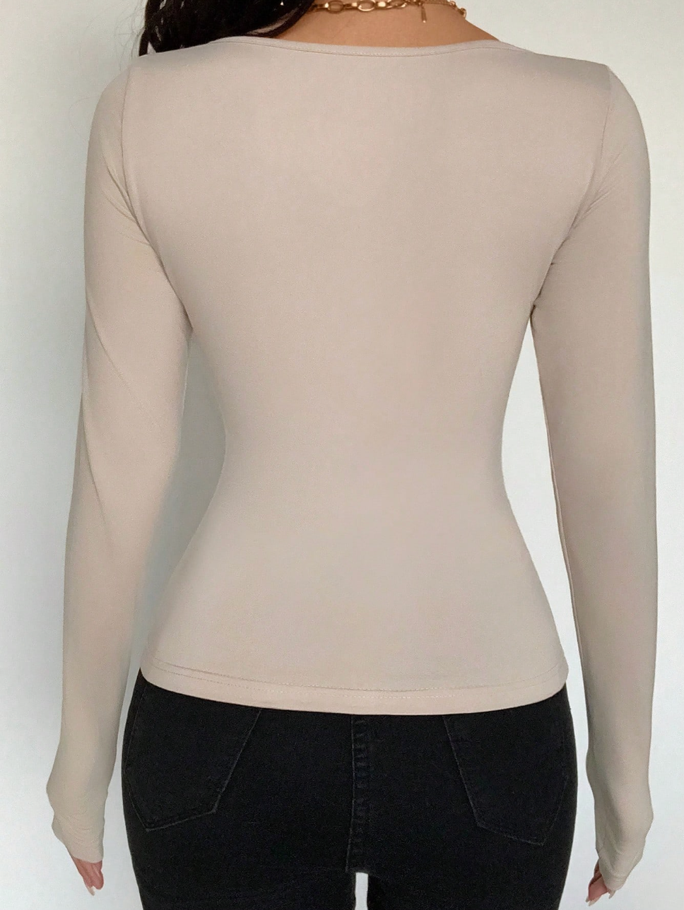womens long sleeve fitted tops summer
