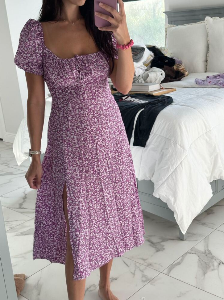 Women split thigh dress for summers beach outfit