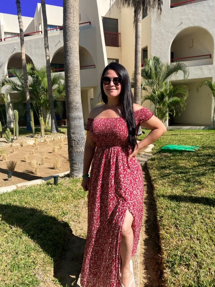 Off Shoulder Dress With Slit Hem