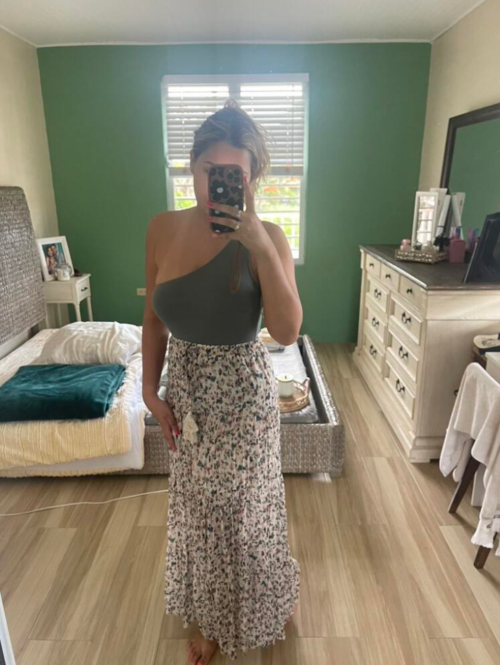 women slit skirt Button Front Tiered