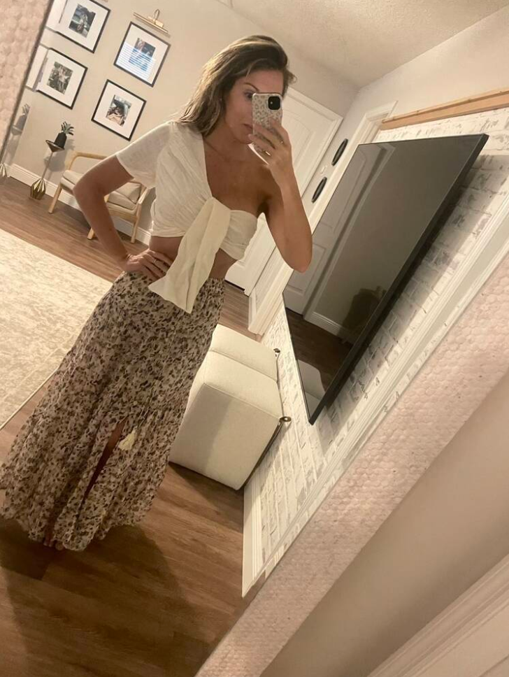 women slit skirt Button Front Tiered
