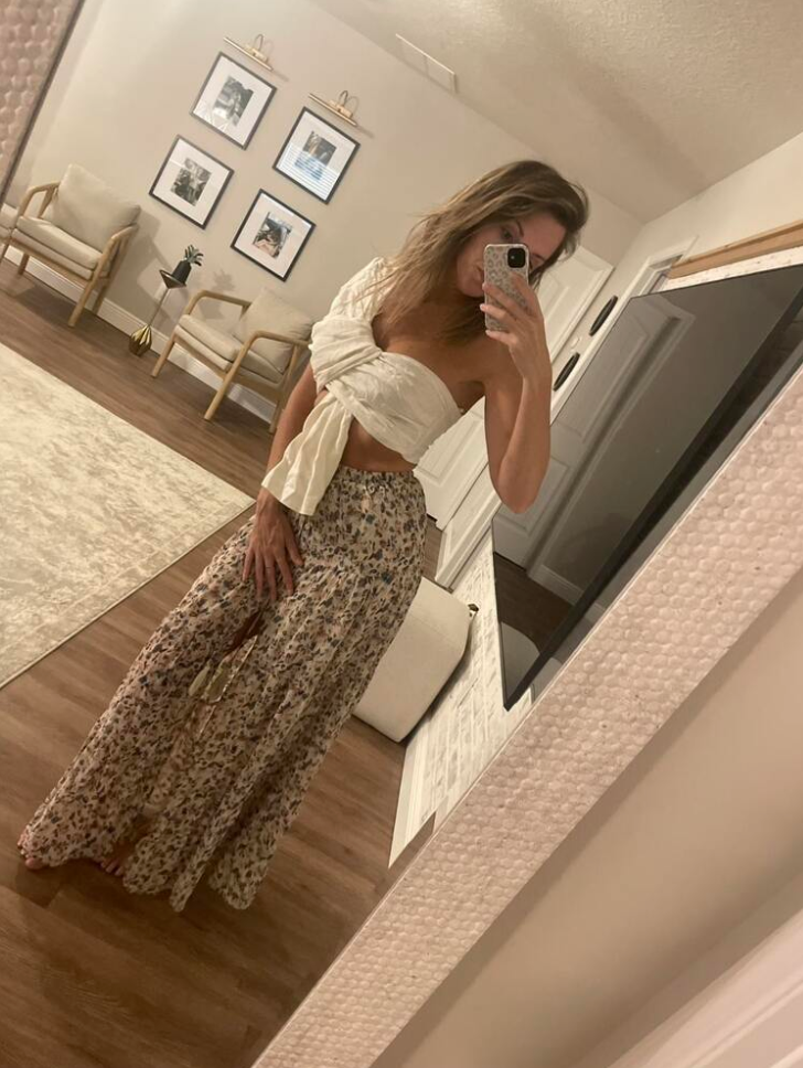 women slit skirt Button Front Tiered