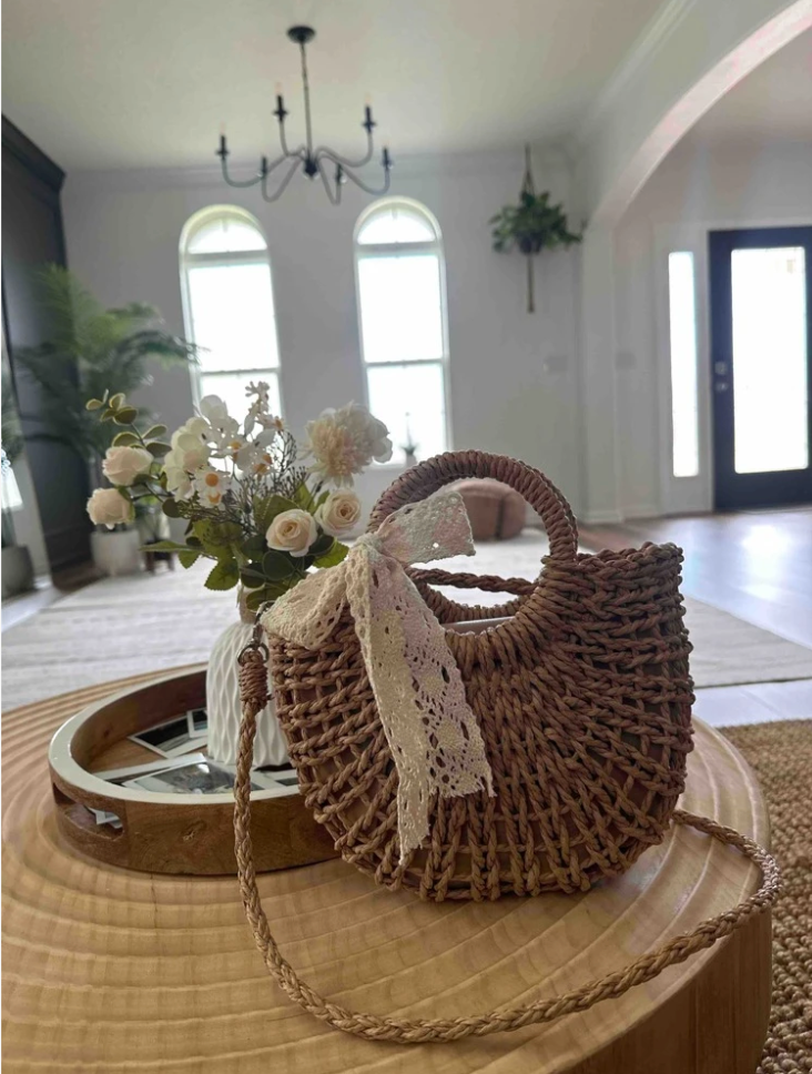 Beach Straw Crossbody Bag Summer Purse