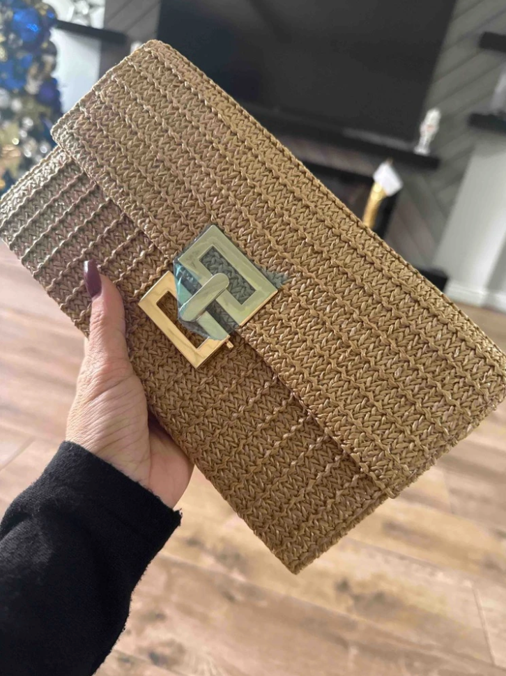 straw clutch for women