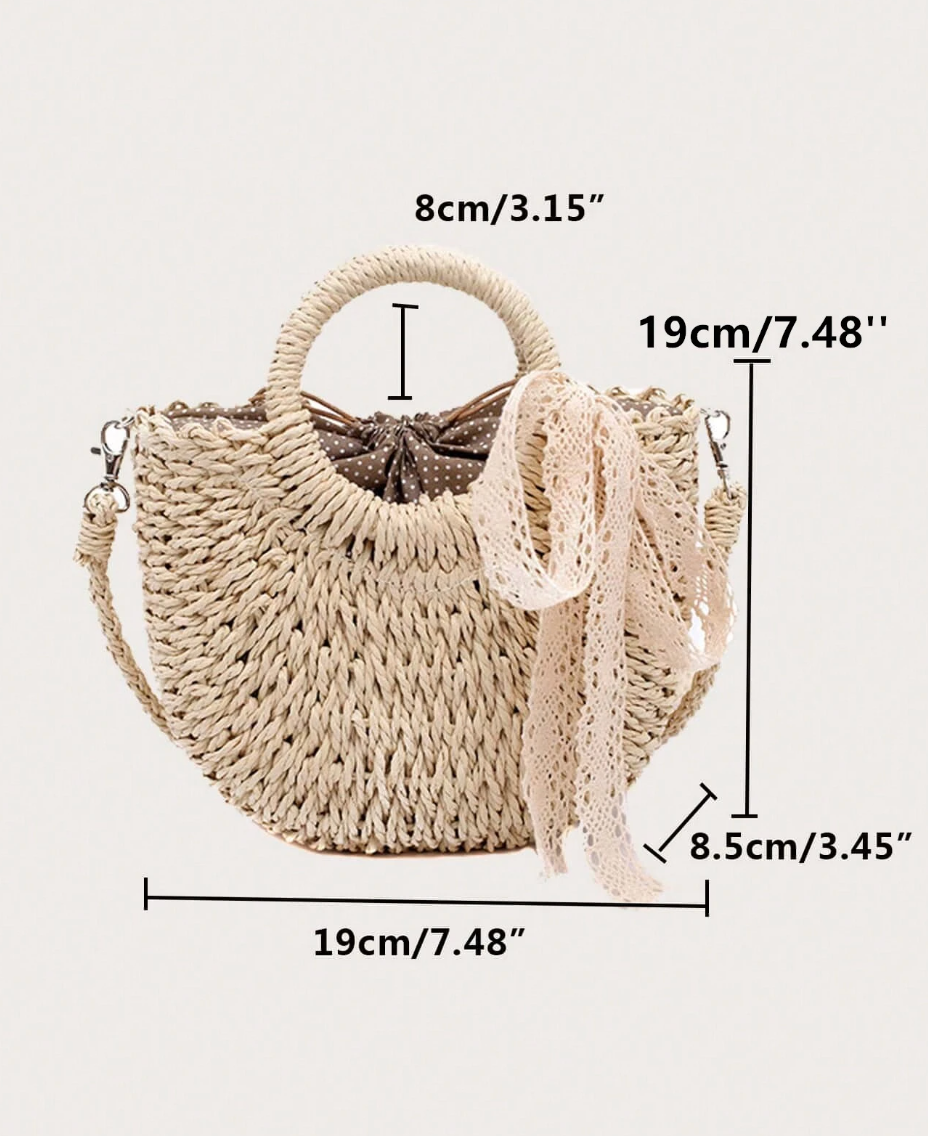 Straw Woven Crossbody Shoulder Bag