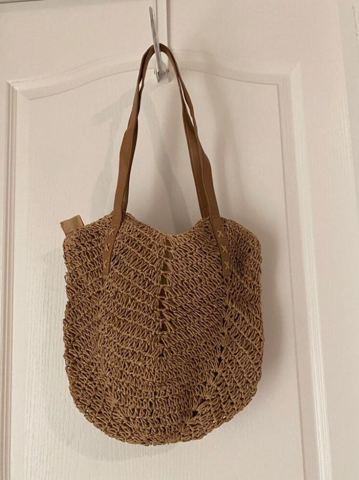 Large Straw Tote Bag Summers Beach