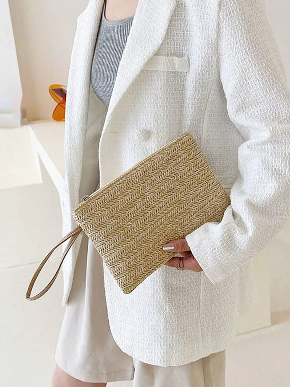 Small Straw Clutch Purse