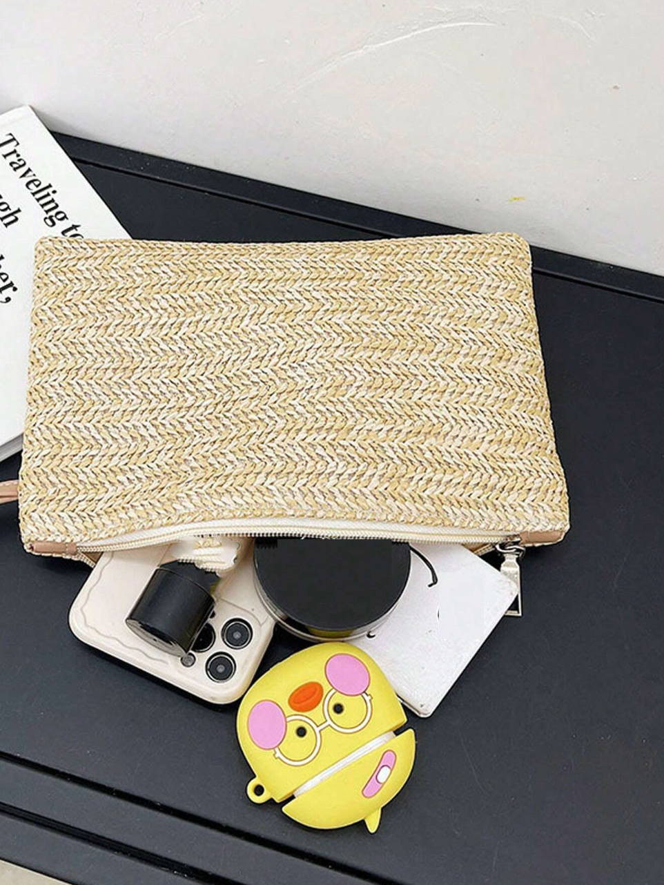 Small Straw Clutch Purse