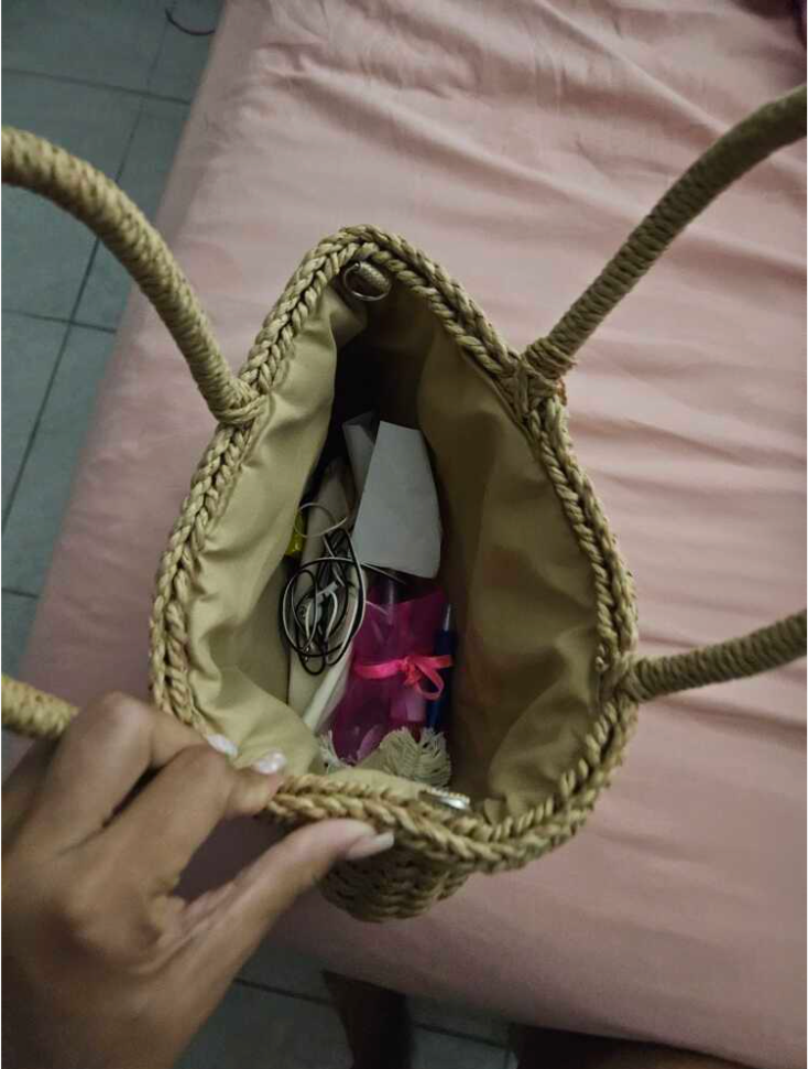 straw vacation small beach bag