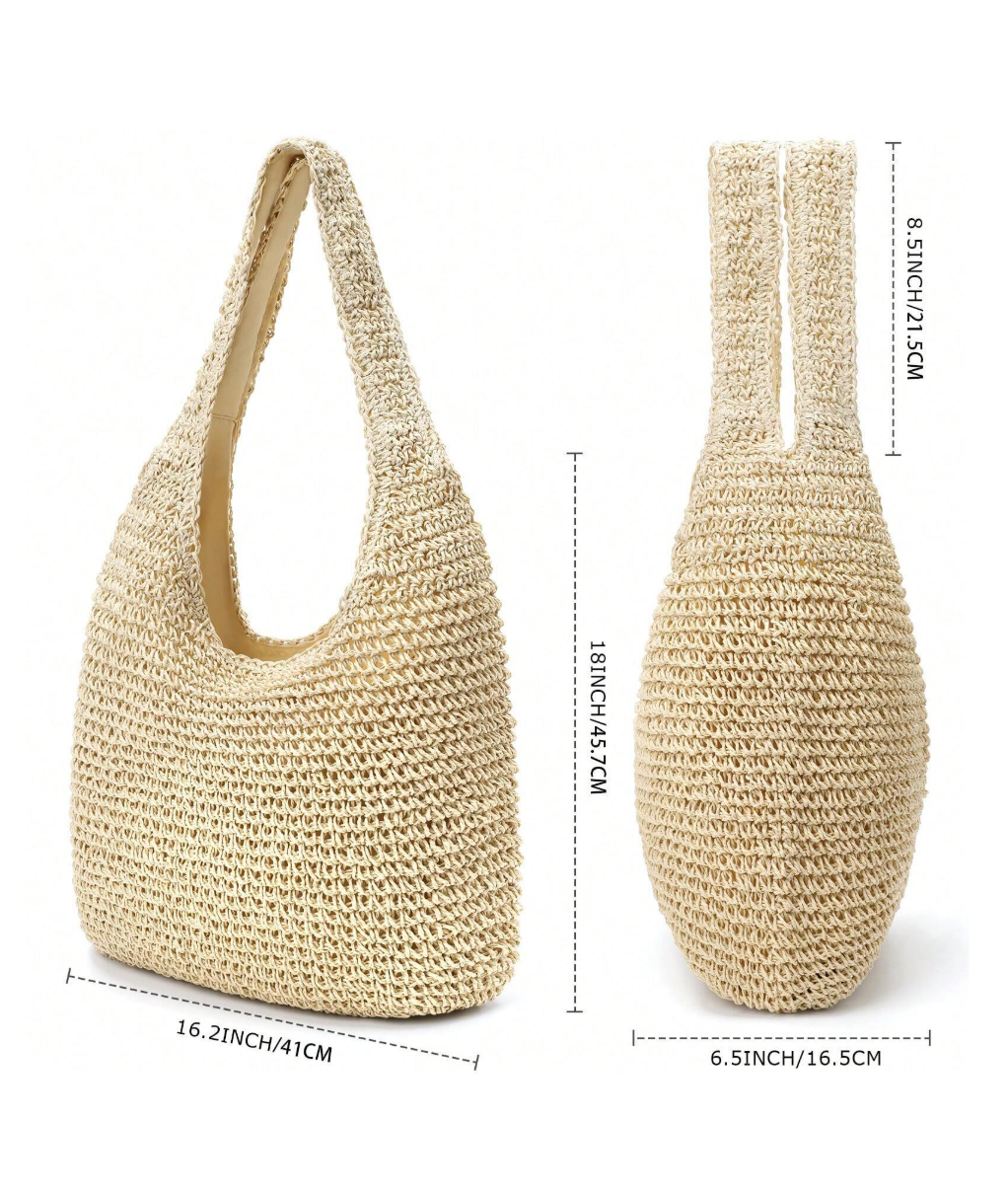 Summer Boho Straw Crochet Bags